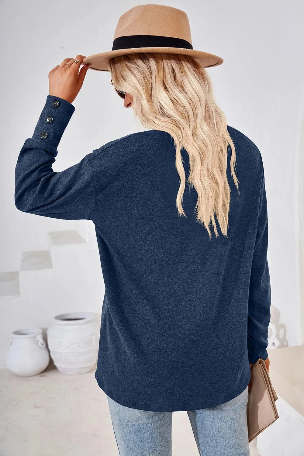 V-Neck Dropped Shoulder T-Shirt tops