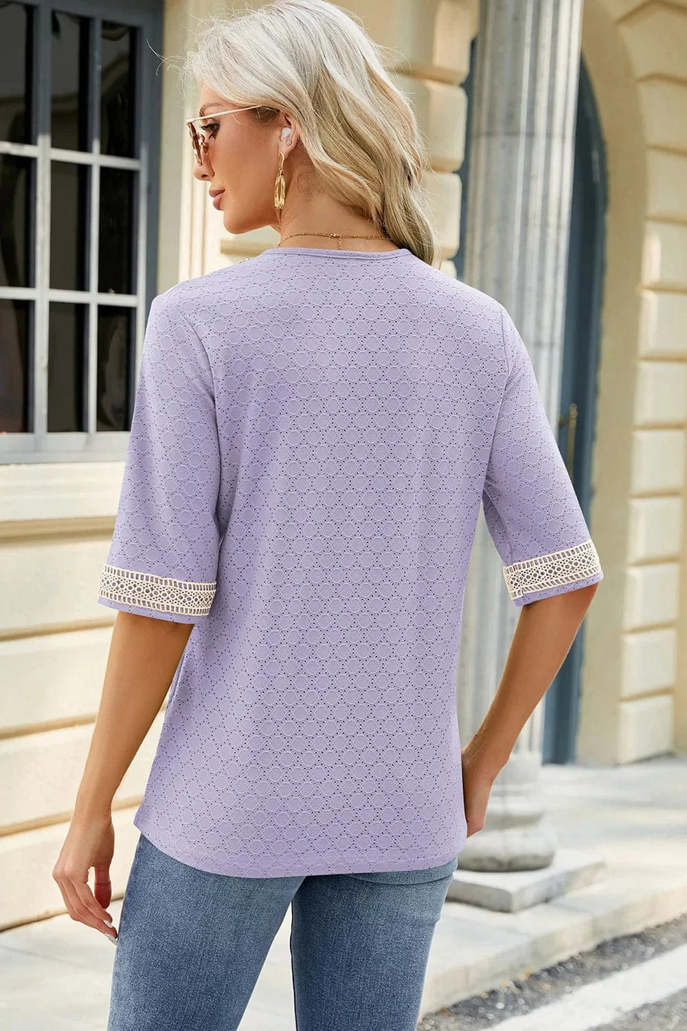 V-Neck Half Sleeve T-Shirt tops
