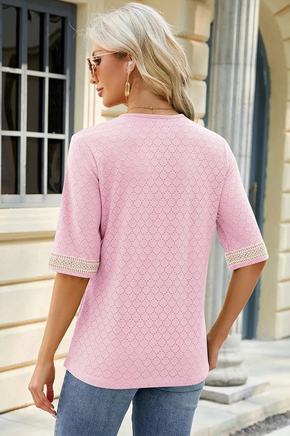 V-Neck Half Sleeve T-Shirt tops