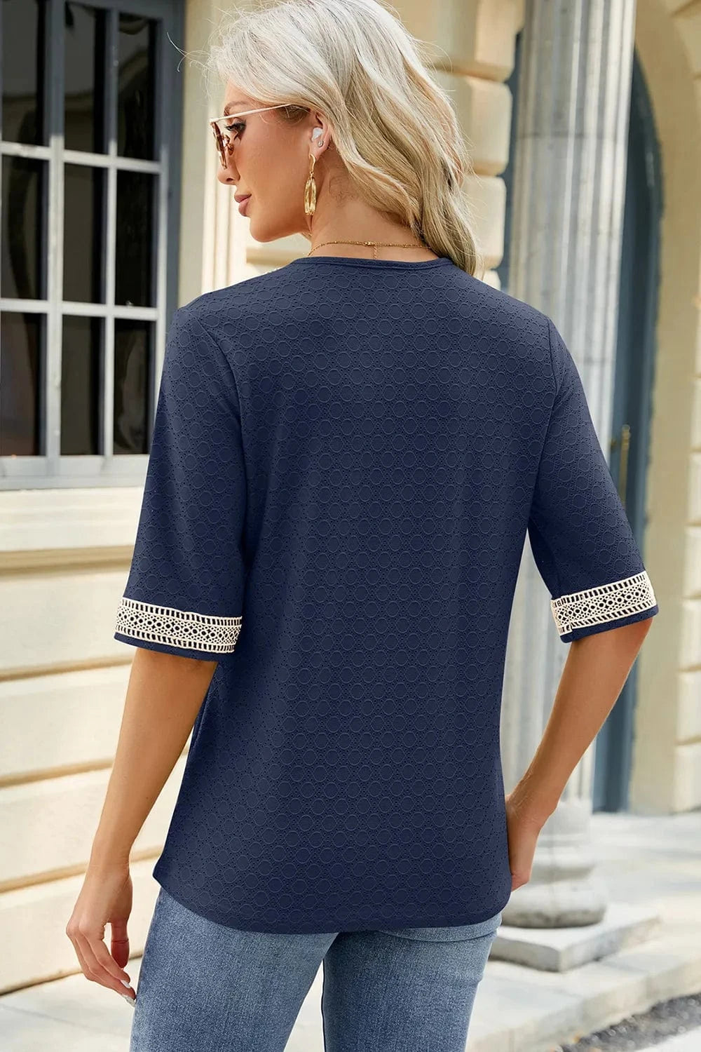V-Neck Half Sleeve T-Shirt tops