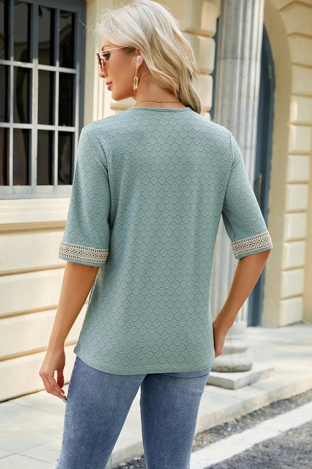 V-Neck Half Sleeve T-Shirt tops