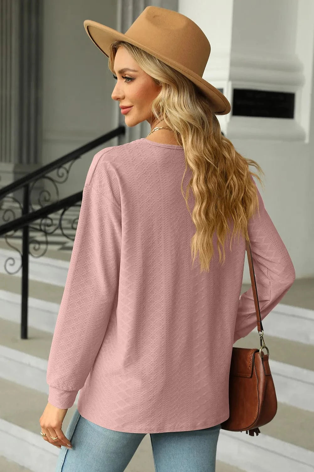 V-Neck Long Sleeve T-Shirt tops