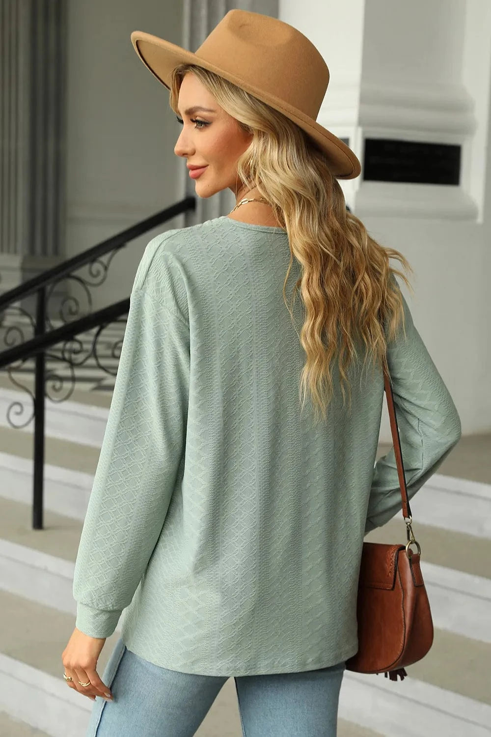 V-Neck Long Sleeve T-Shirt tops