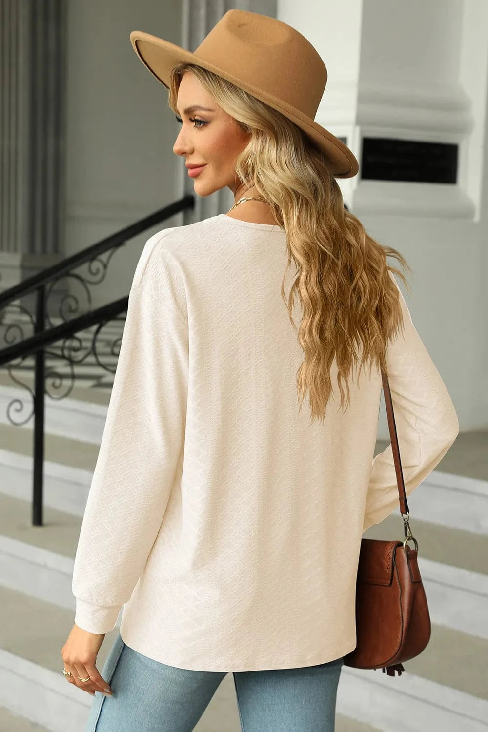 V-Neck Long Sleeve T-Shirt tops