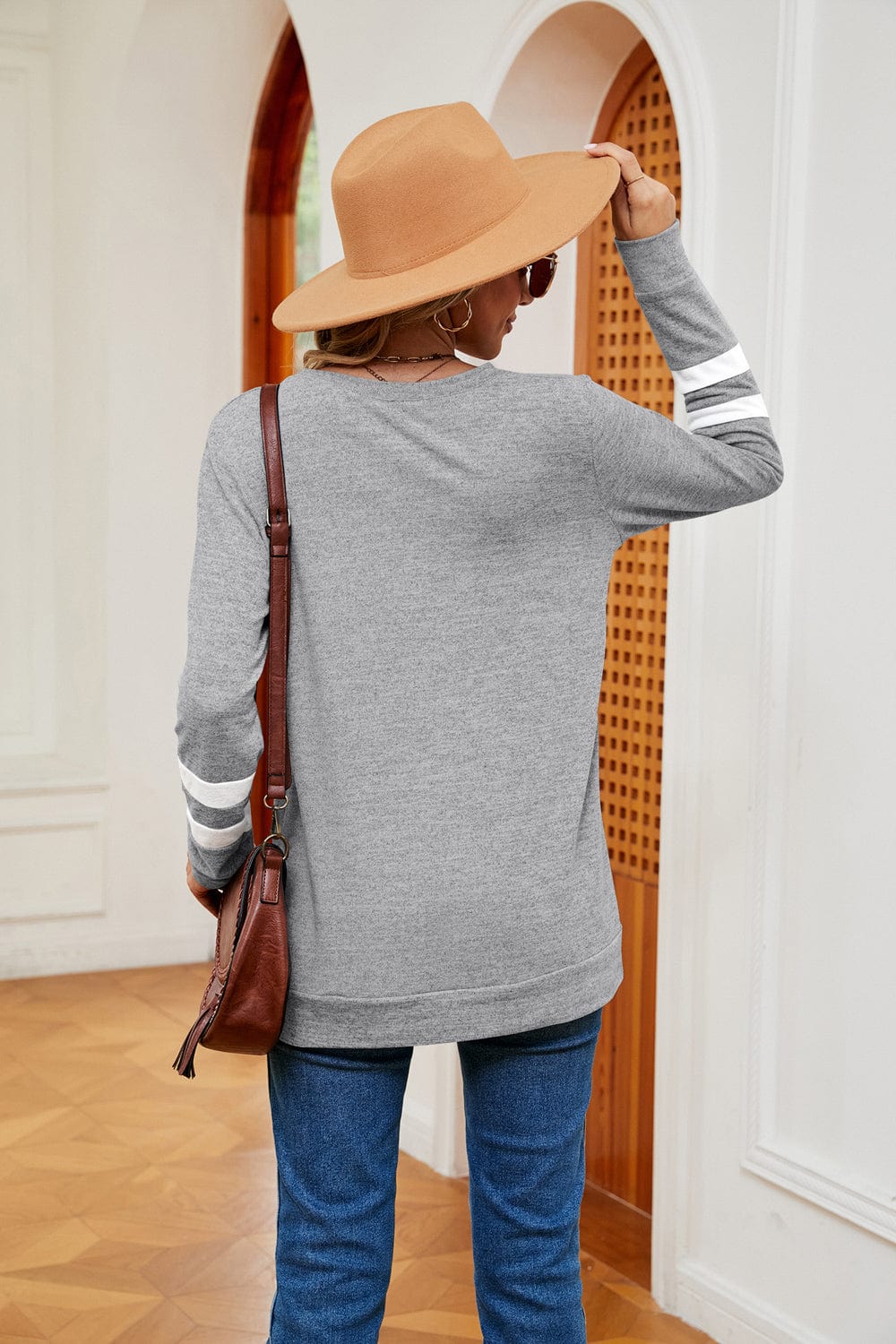 V-Neck Long Sleeve T-Shirt tops