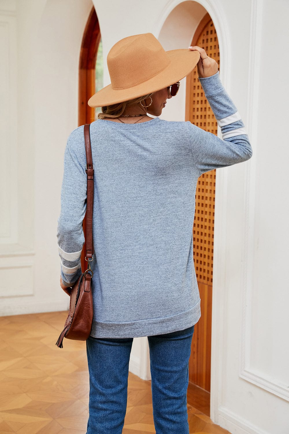 V-Neck Long Sleeve T-Shirt tops