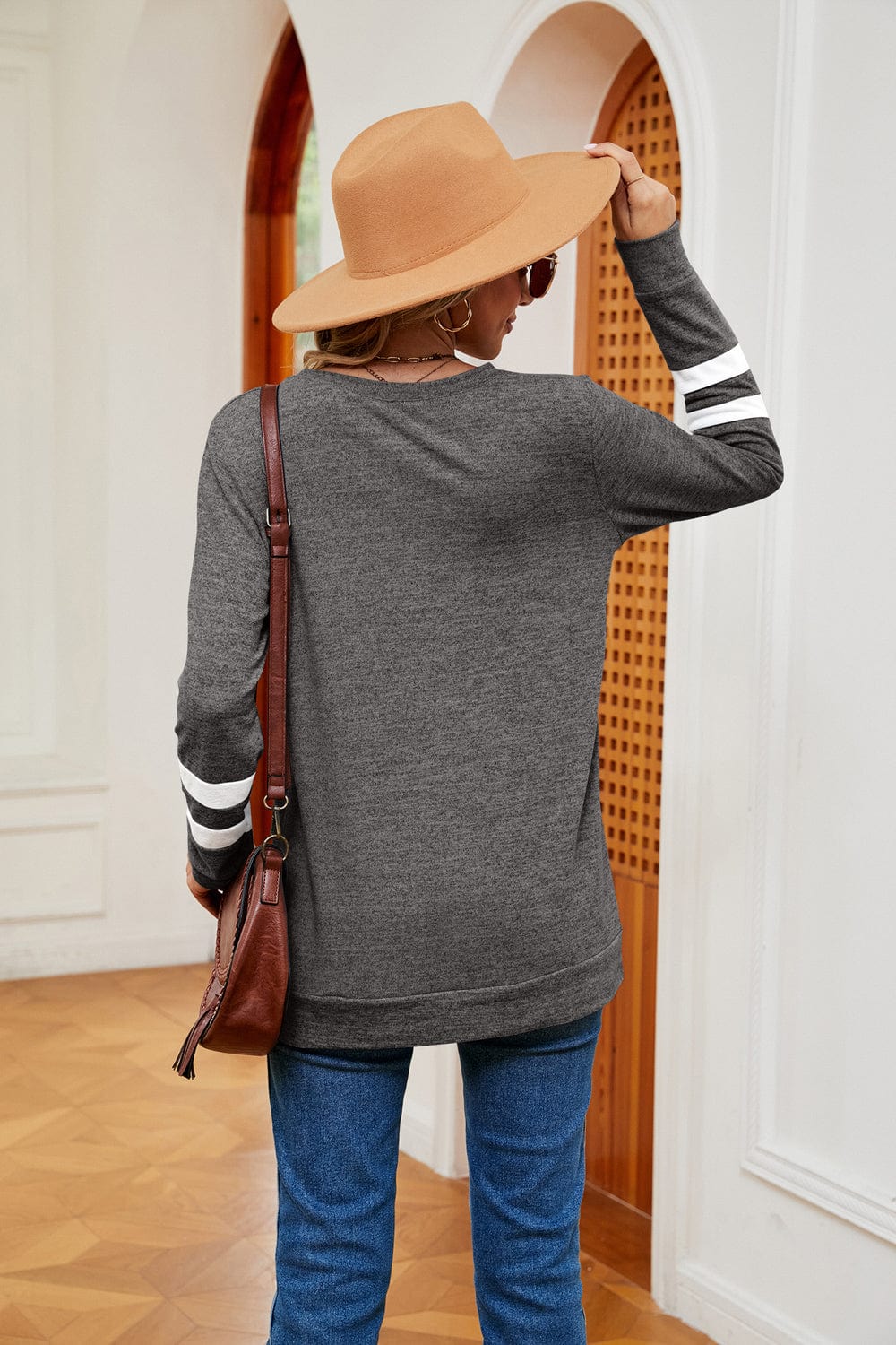 V-Neck Long Sleeve T-Shirt tops