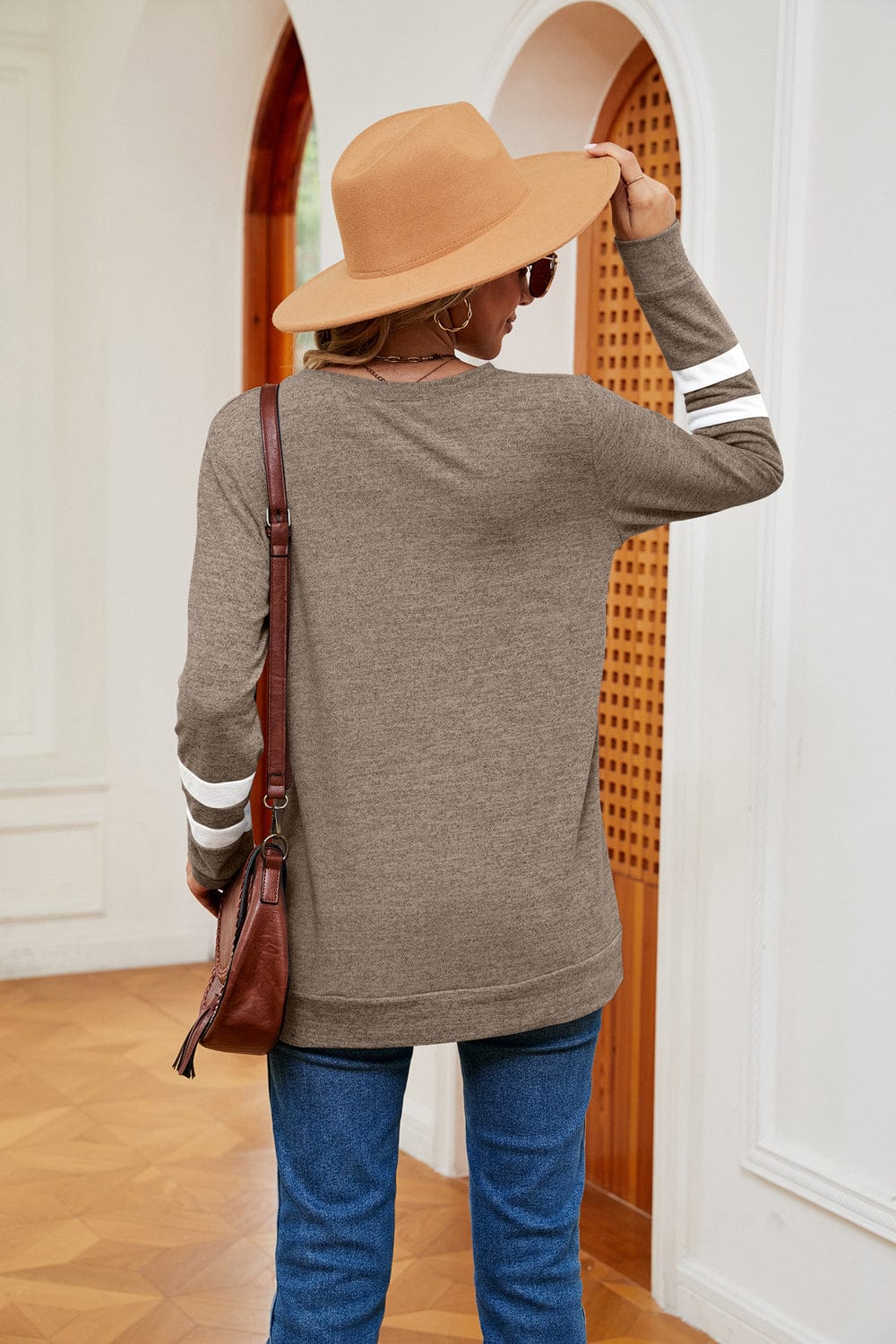 V-Neck Long Sleeve T-Shirt tops