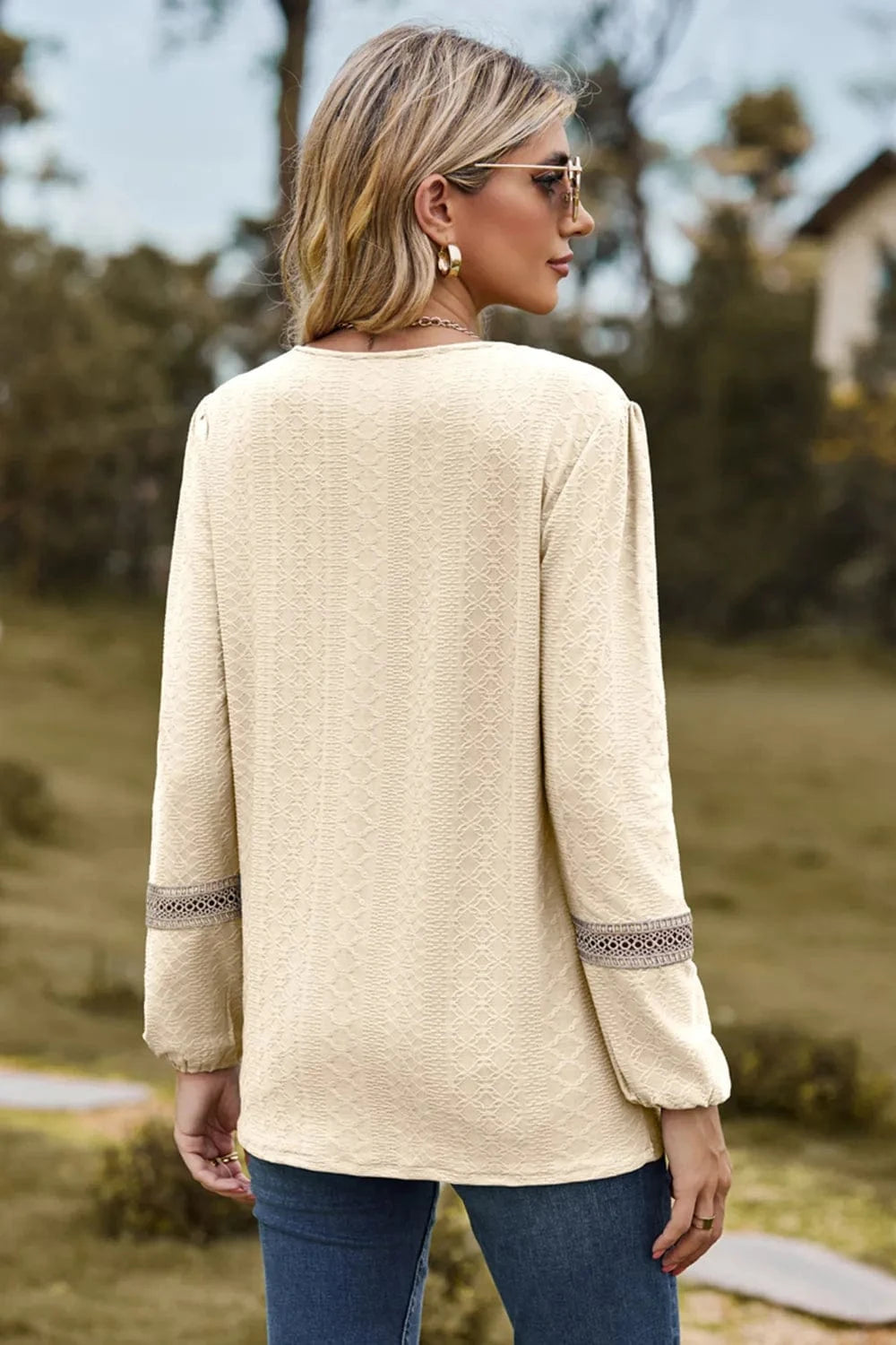 V-Neck Long Sleeve T-Shirt tops