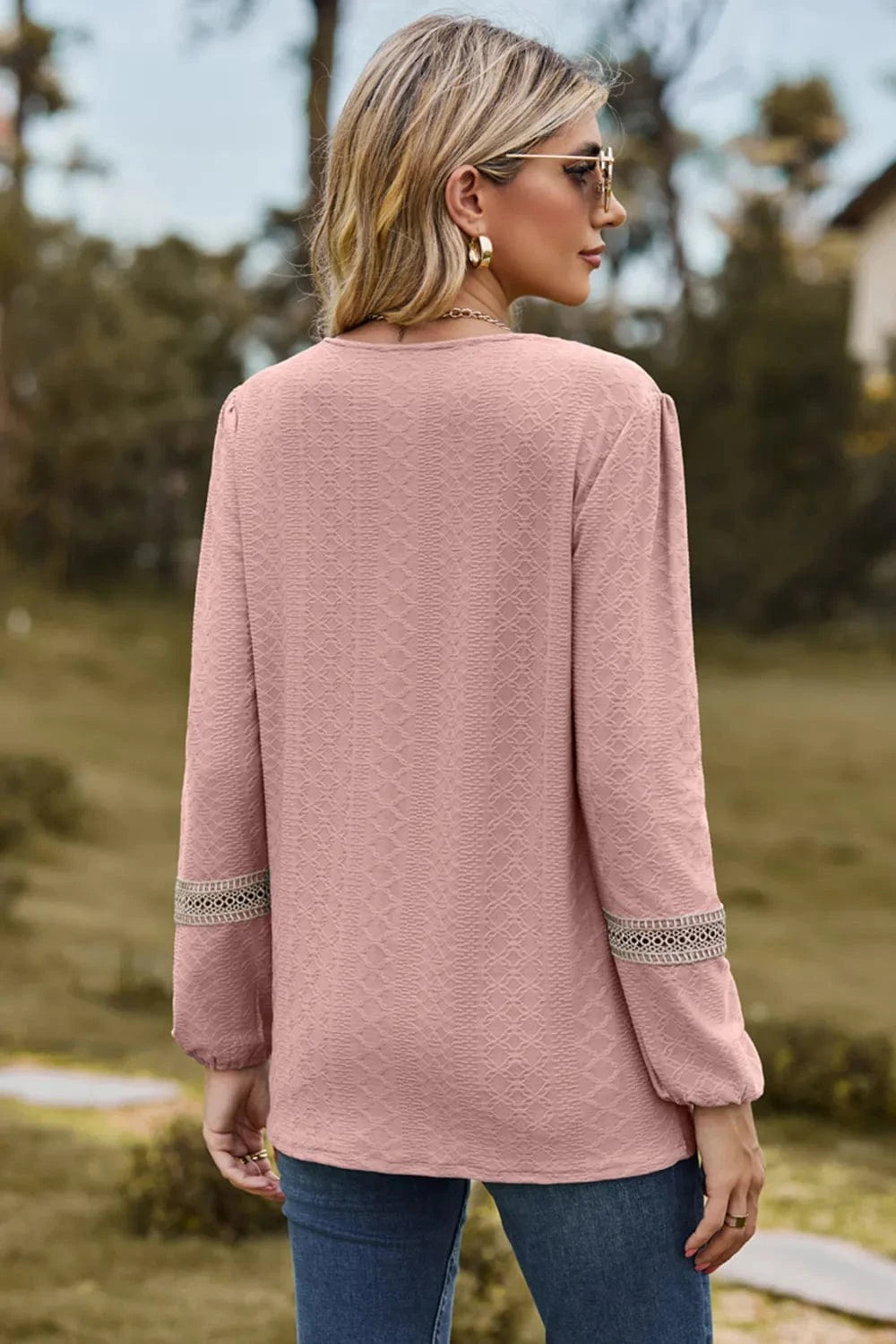 V-Neck Long Sleeve T-Shirt tops