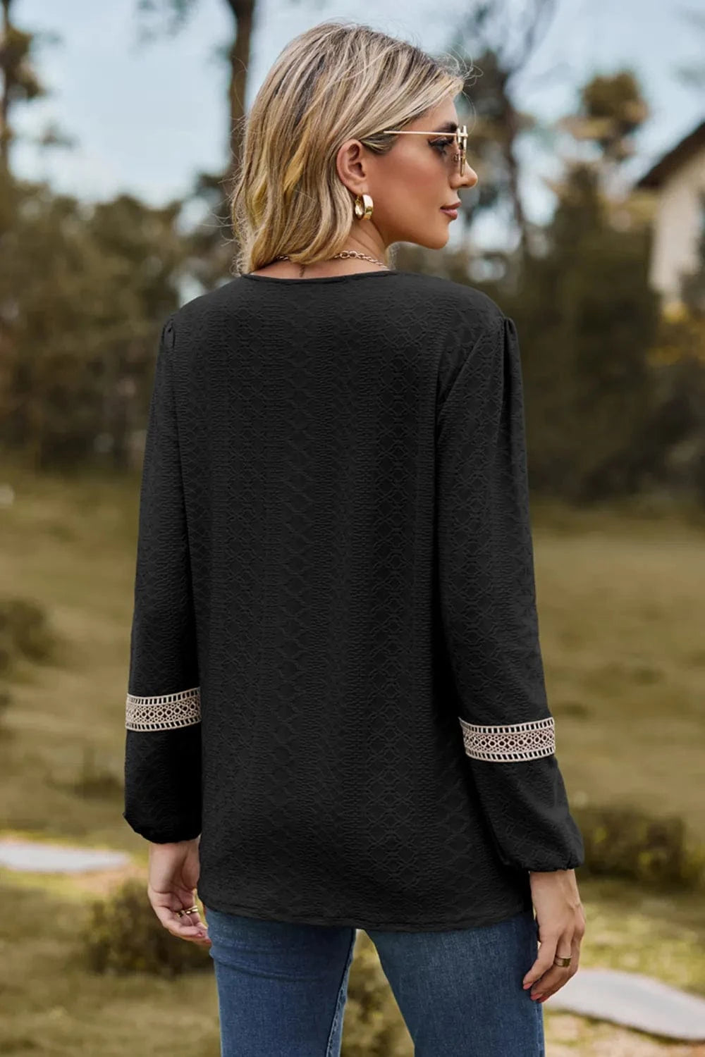 V-Neck Long Sleeve T-Shirt tops