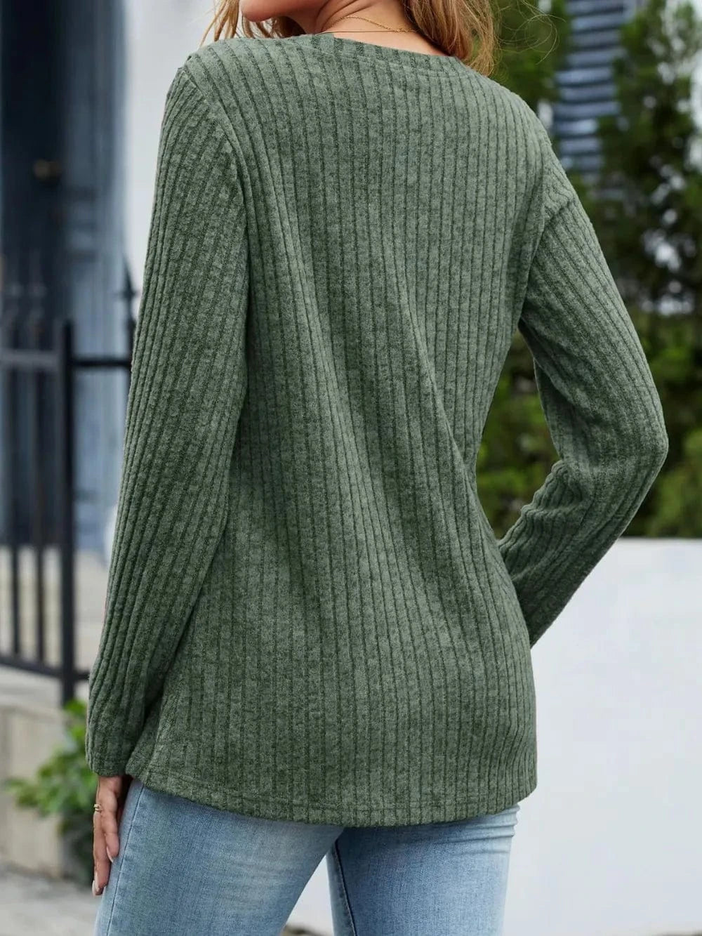 V-Neck Long Sleeve T-Shirt tops