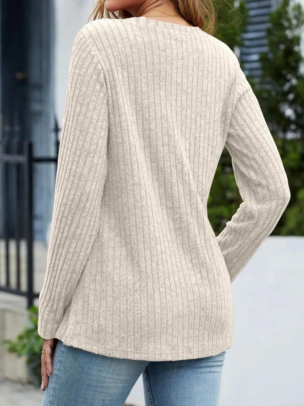 V-Neck Long Sleeve T-Shirt tops