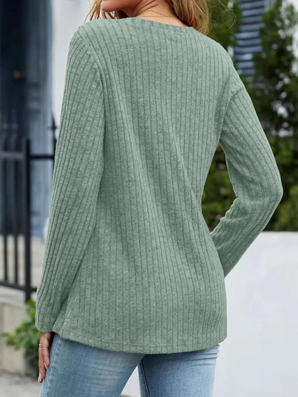 V-Neck Long Sleeve T-Shirt tops