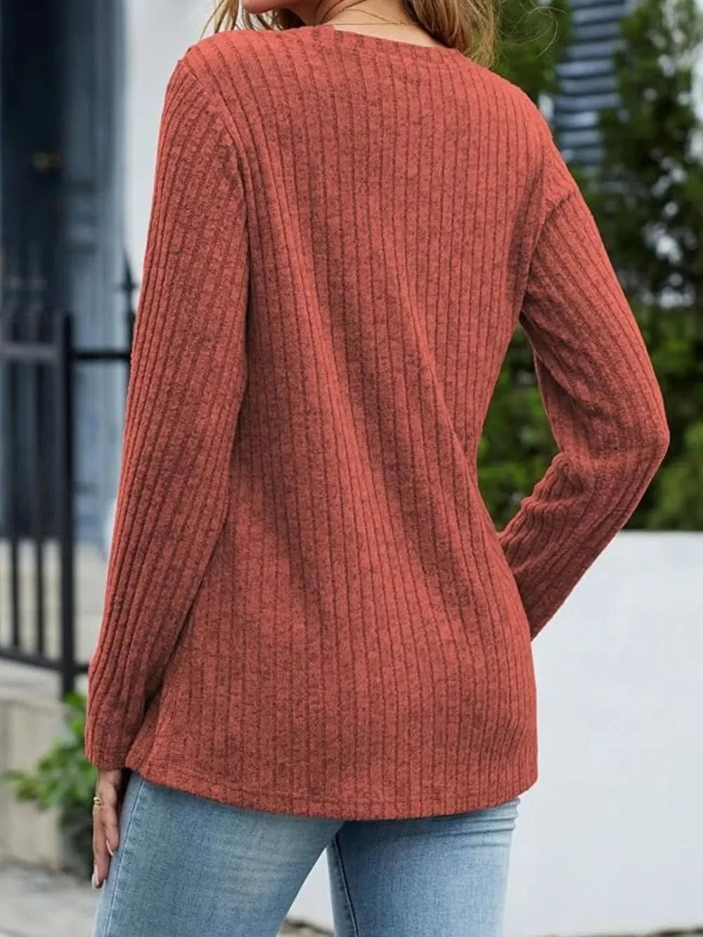 V-Neck Long Sleeve T-Shirt tops