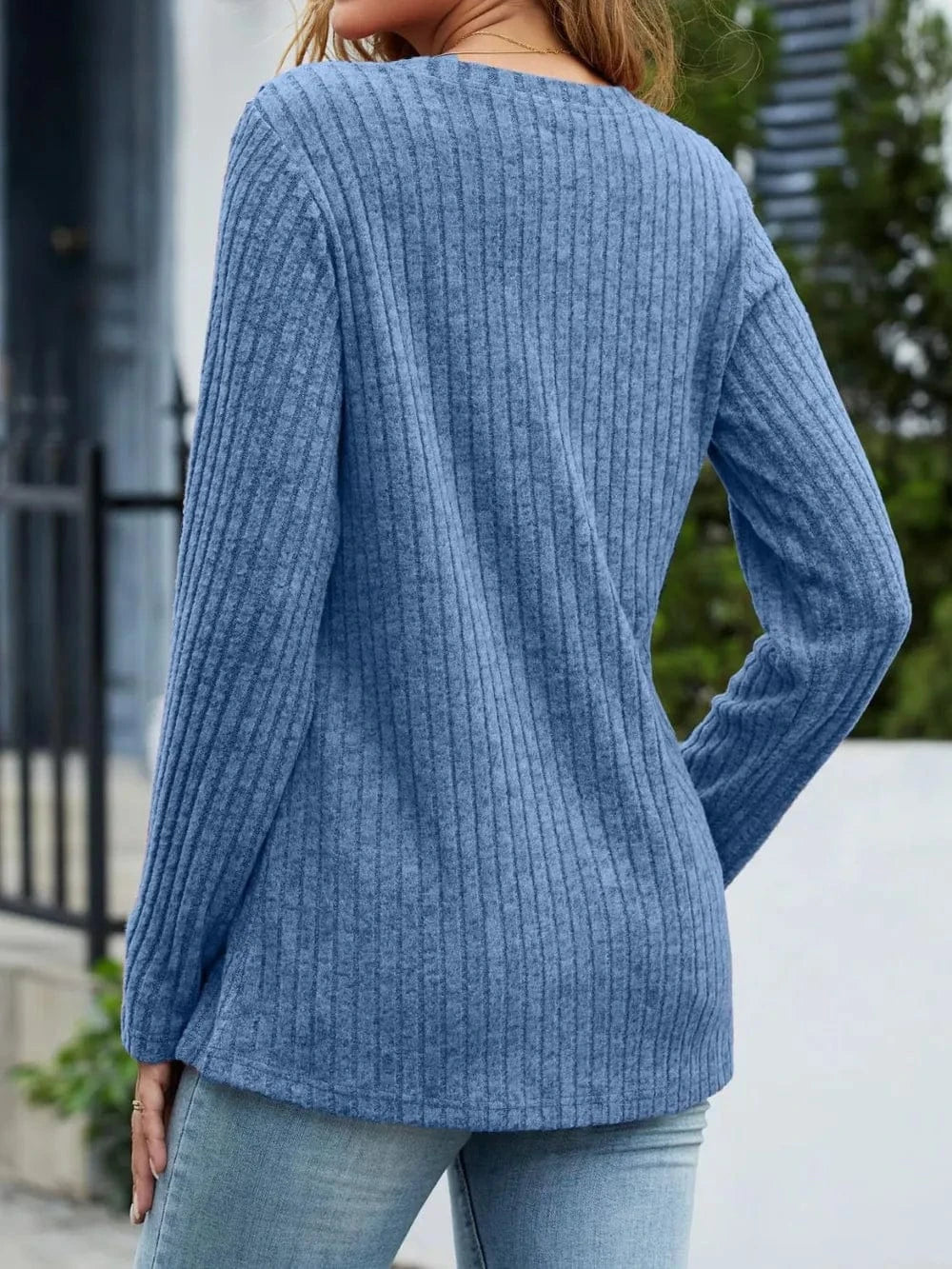 V-Neck Long Sleeve T-Shirt tops