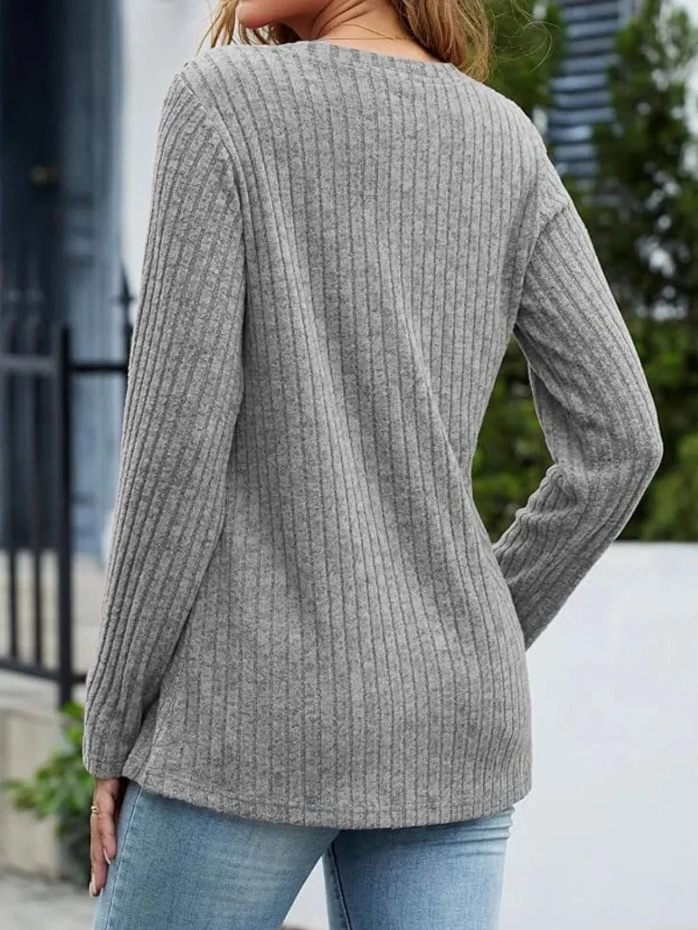 V-Neck Long Sleeve T-Shirt tops
