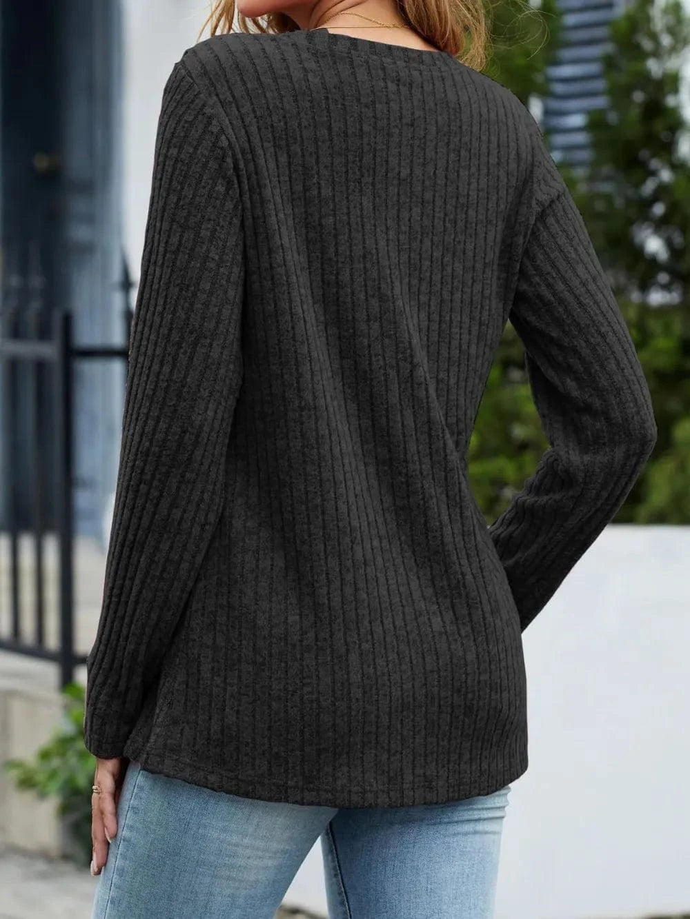 V-Neck Long Sleeve T-Shirt tops