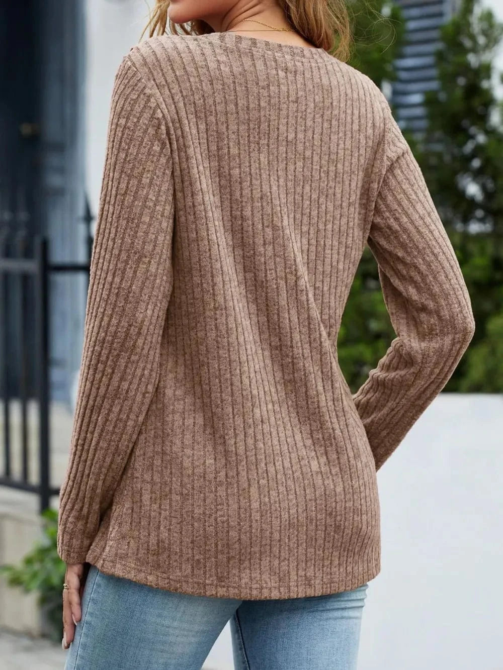 V-Neck Long Sleeve T-Shirt tops