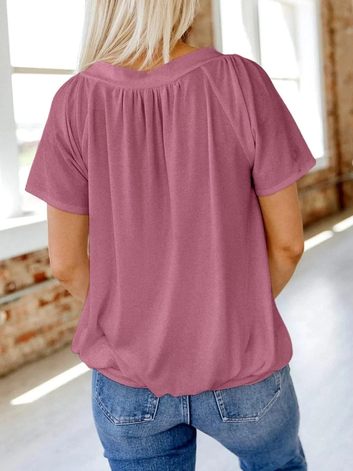 V-Neck Short Sleeve T-Shirt tops