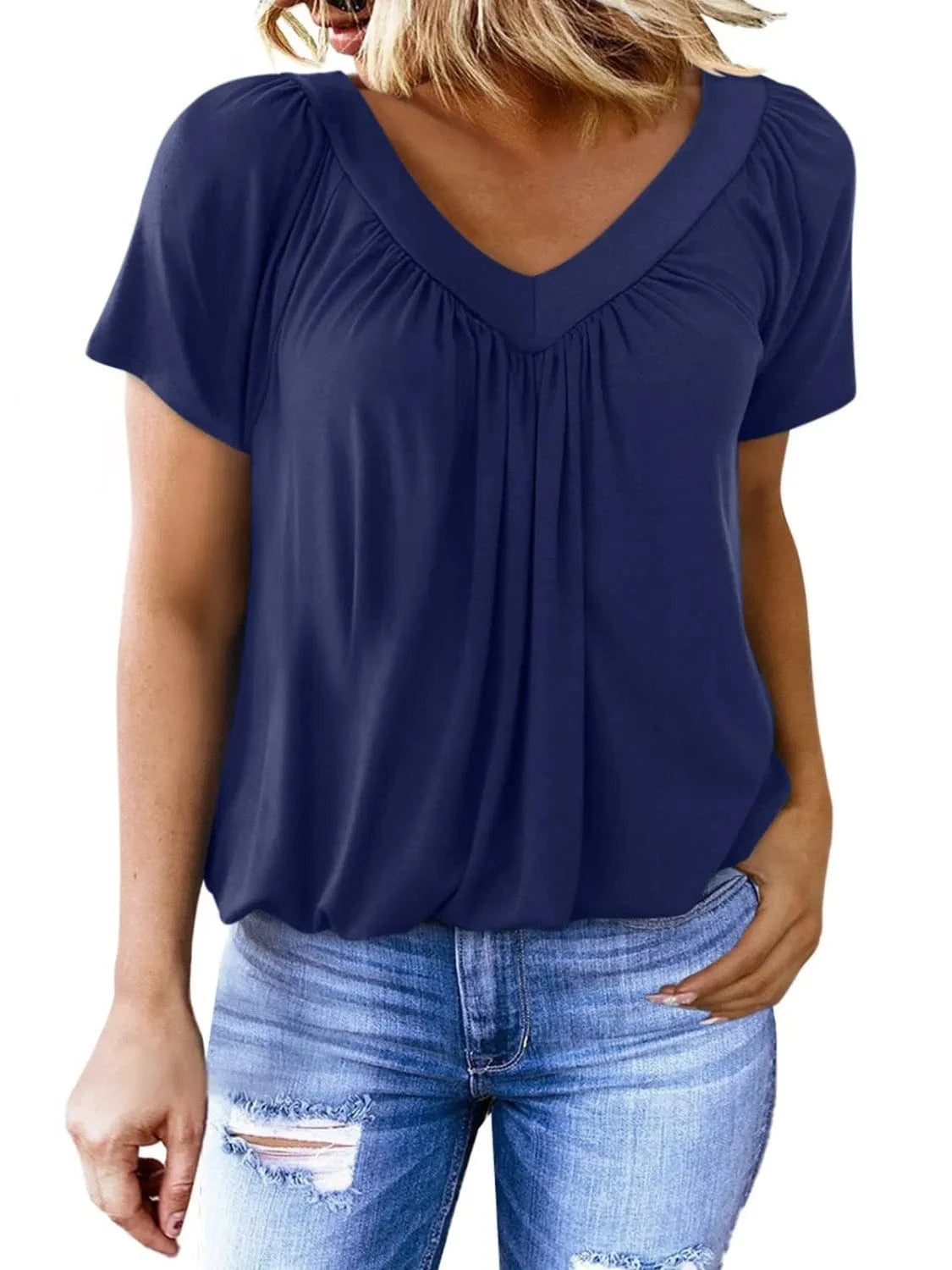 V-Neck Short Sleeve T-Shirt tops