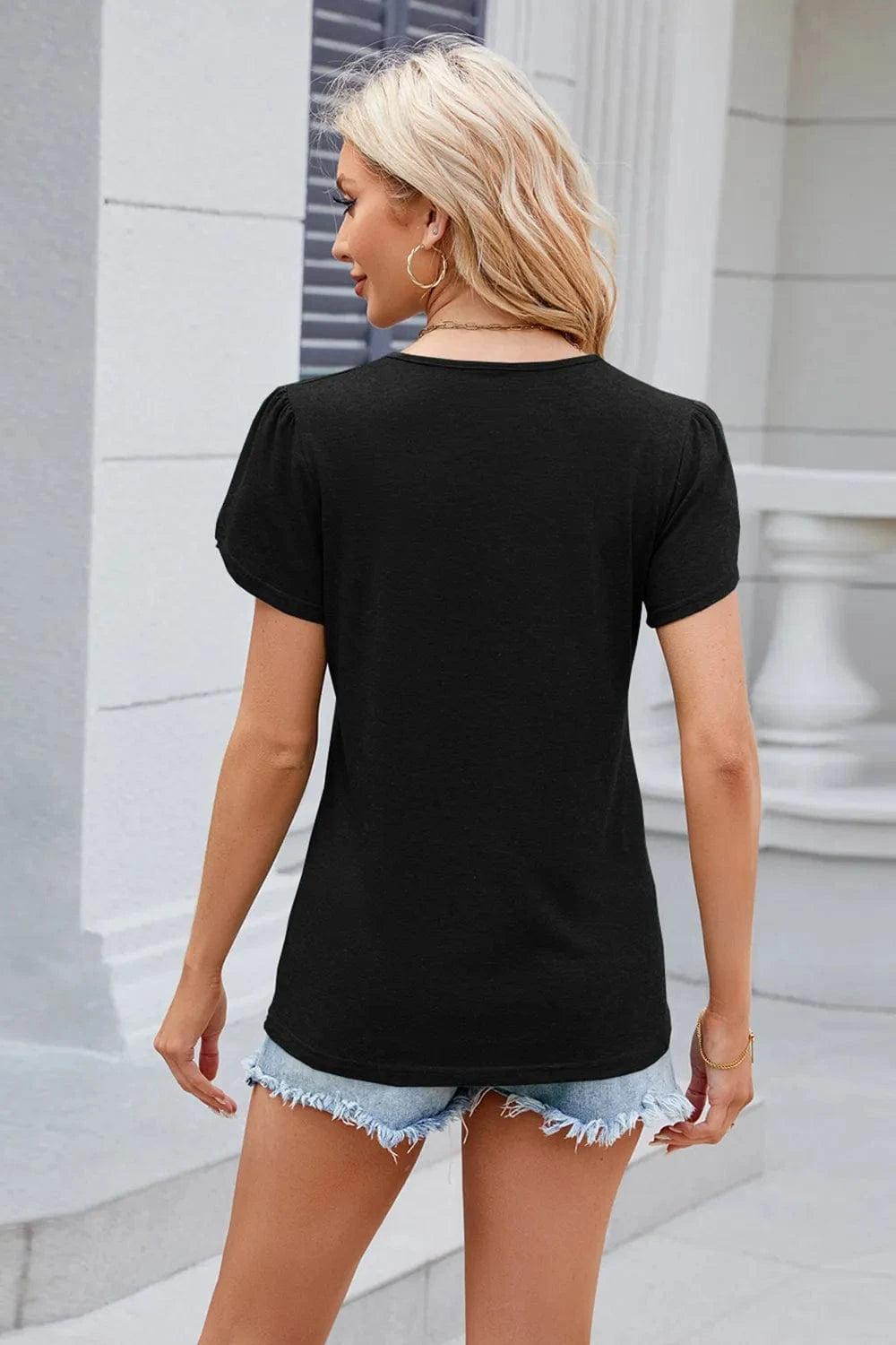 V-Neck Short Sleeve T-Shirt tops
