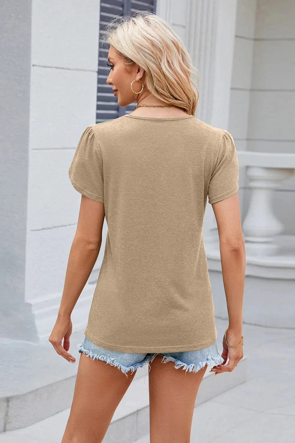 V-Neck Short Sleeve T-Shirt tops