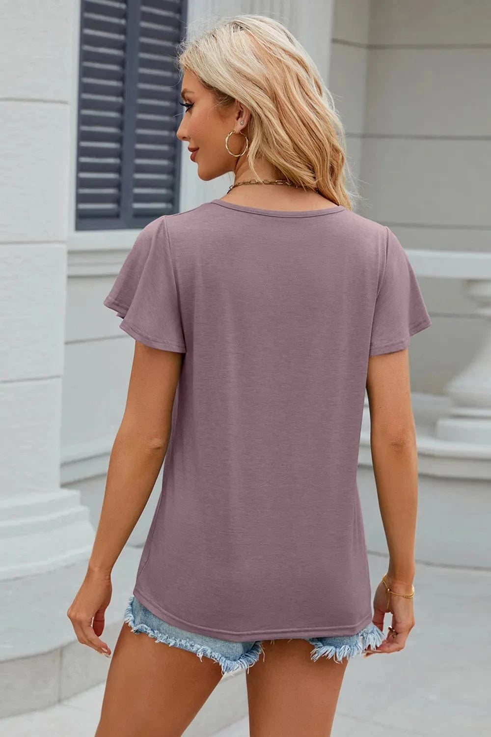 V-Neck Short Sleeve T-Shirt tops