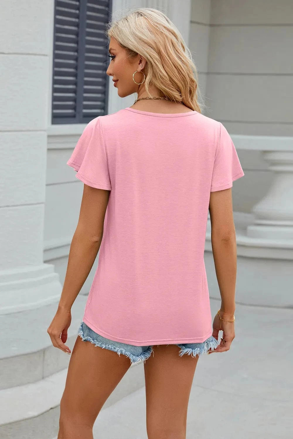 V-Neck Short Sleeve T-Shirt tops
