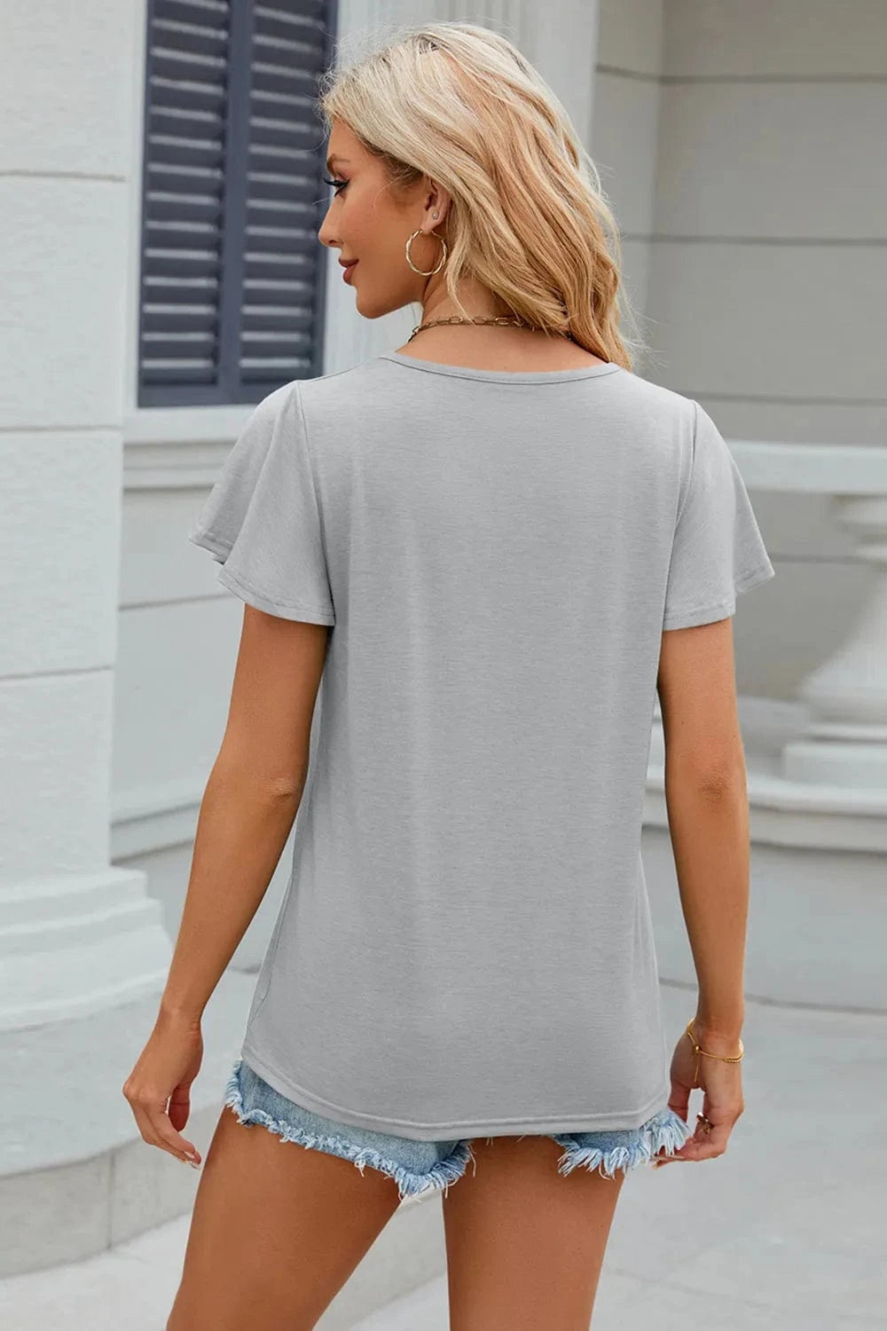 V-Neck Short Sleeve T-Shirt tops