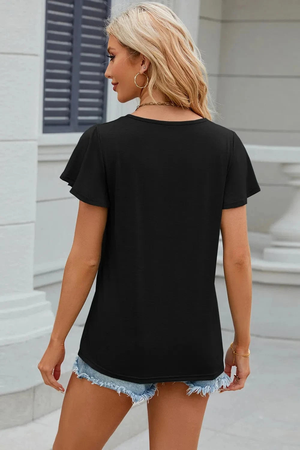 V-Neck Short Sleeve T-Shirt tops