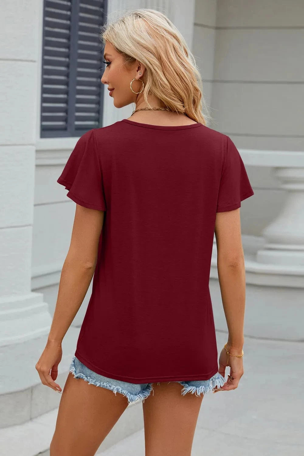 V-Neck Short Sleeve T-Shirt tops