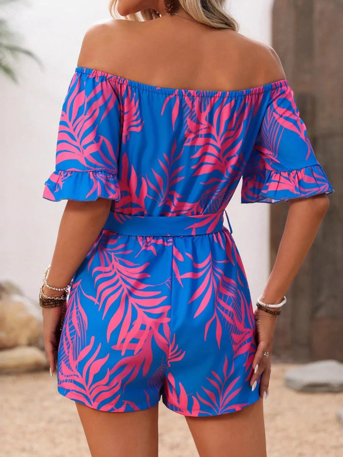 Tropical Off Shoulder Romper