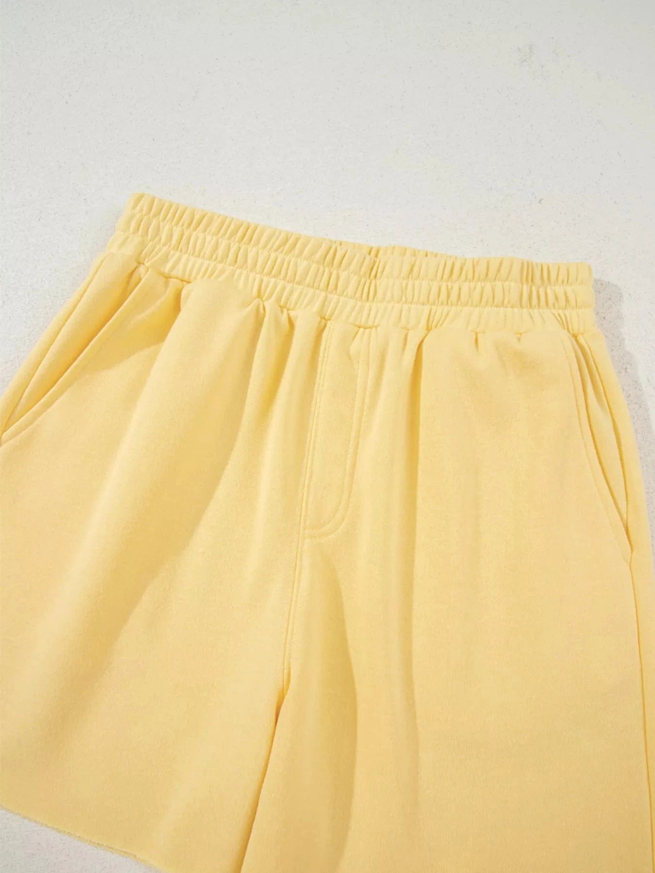 Button Collar Drop Shoulder Top and Shorts 2pcs Set Two-Piece sets