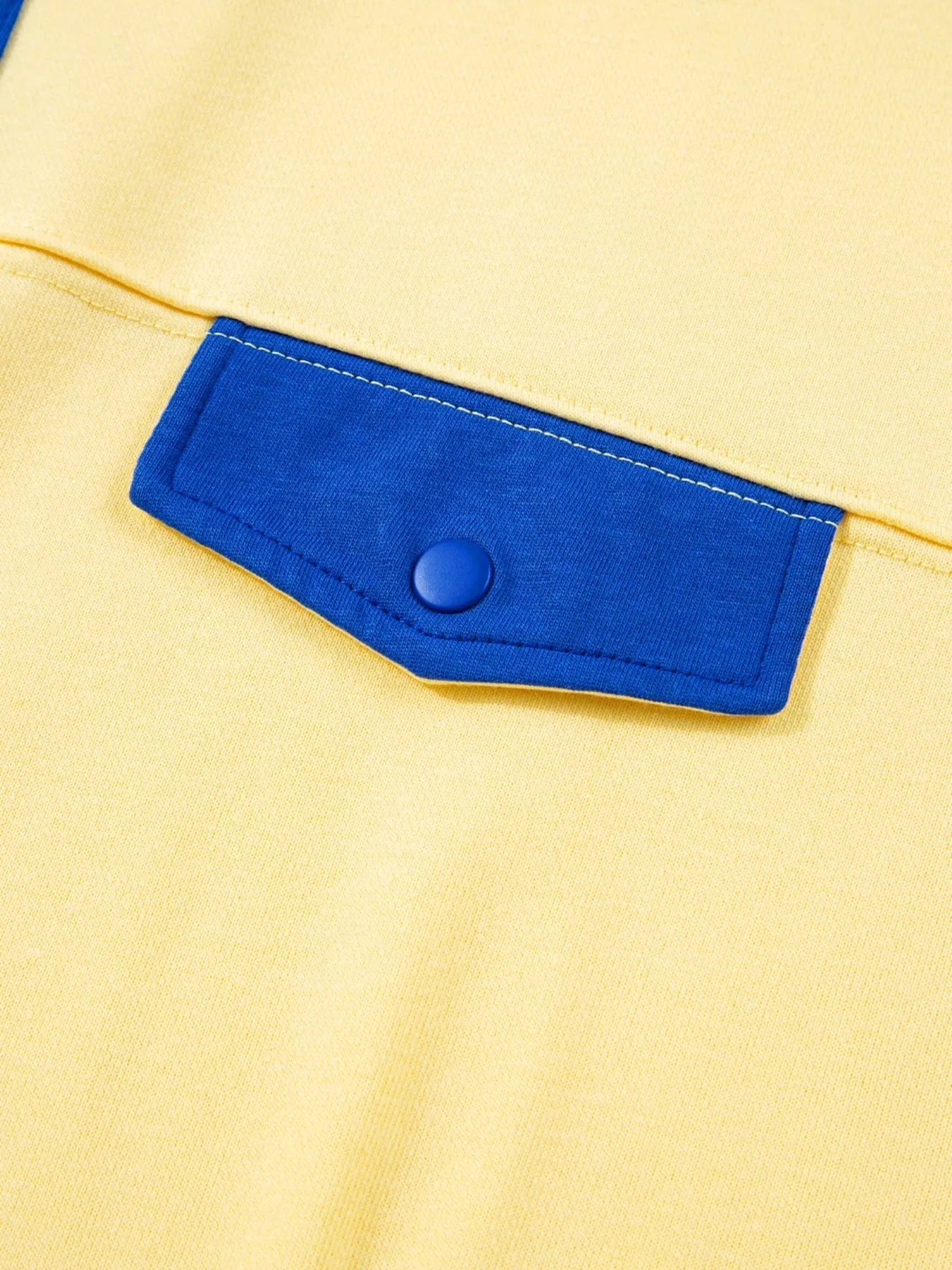 Color Block Patchwork Half Button Top and Shorts 2pcs Set Two-Piece sets