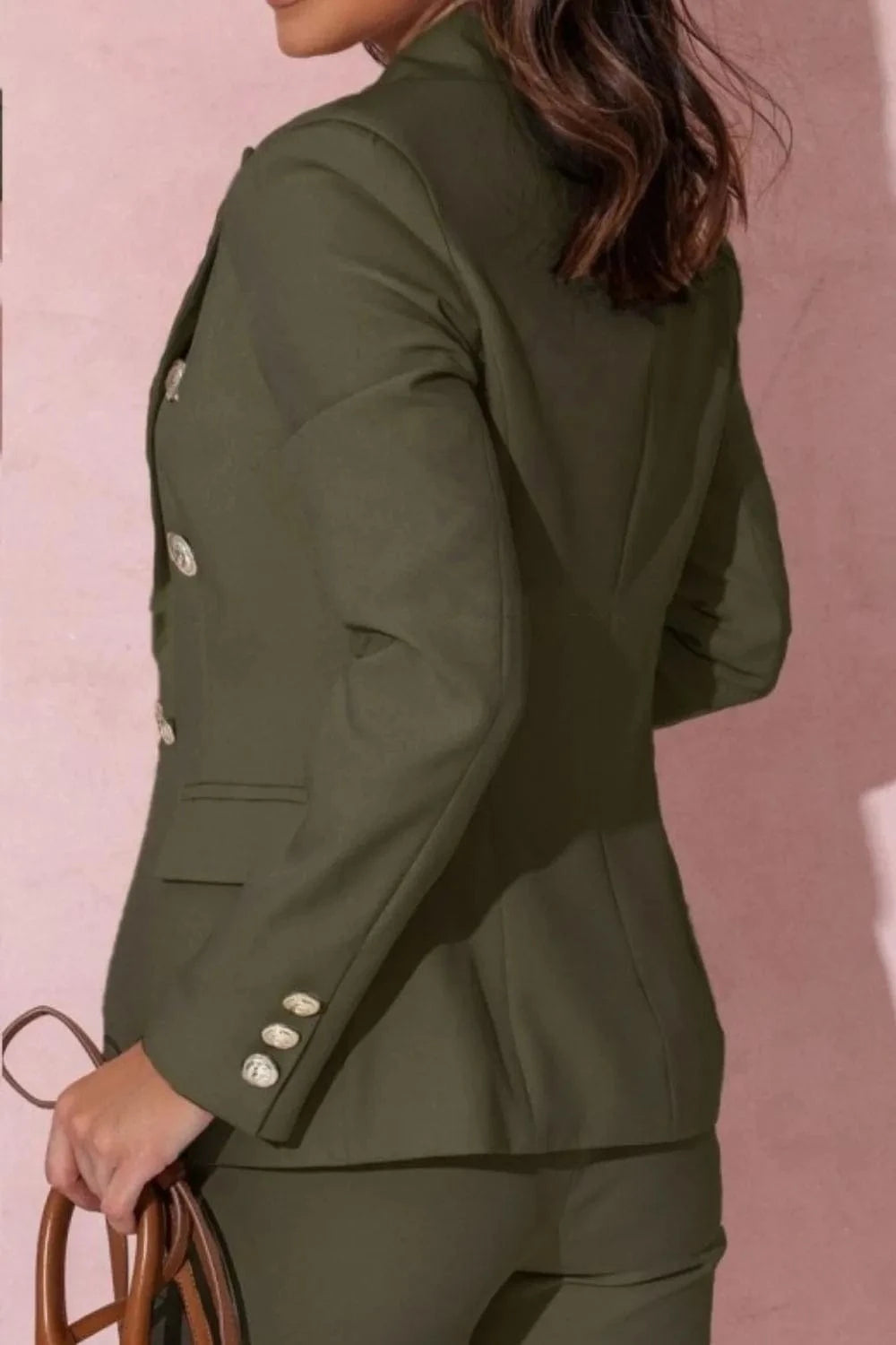 Full Size Lapel Collar Long Sleeve Blazer and Pants Set Plus Size Two-Piece sets