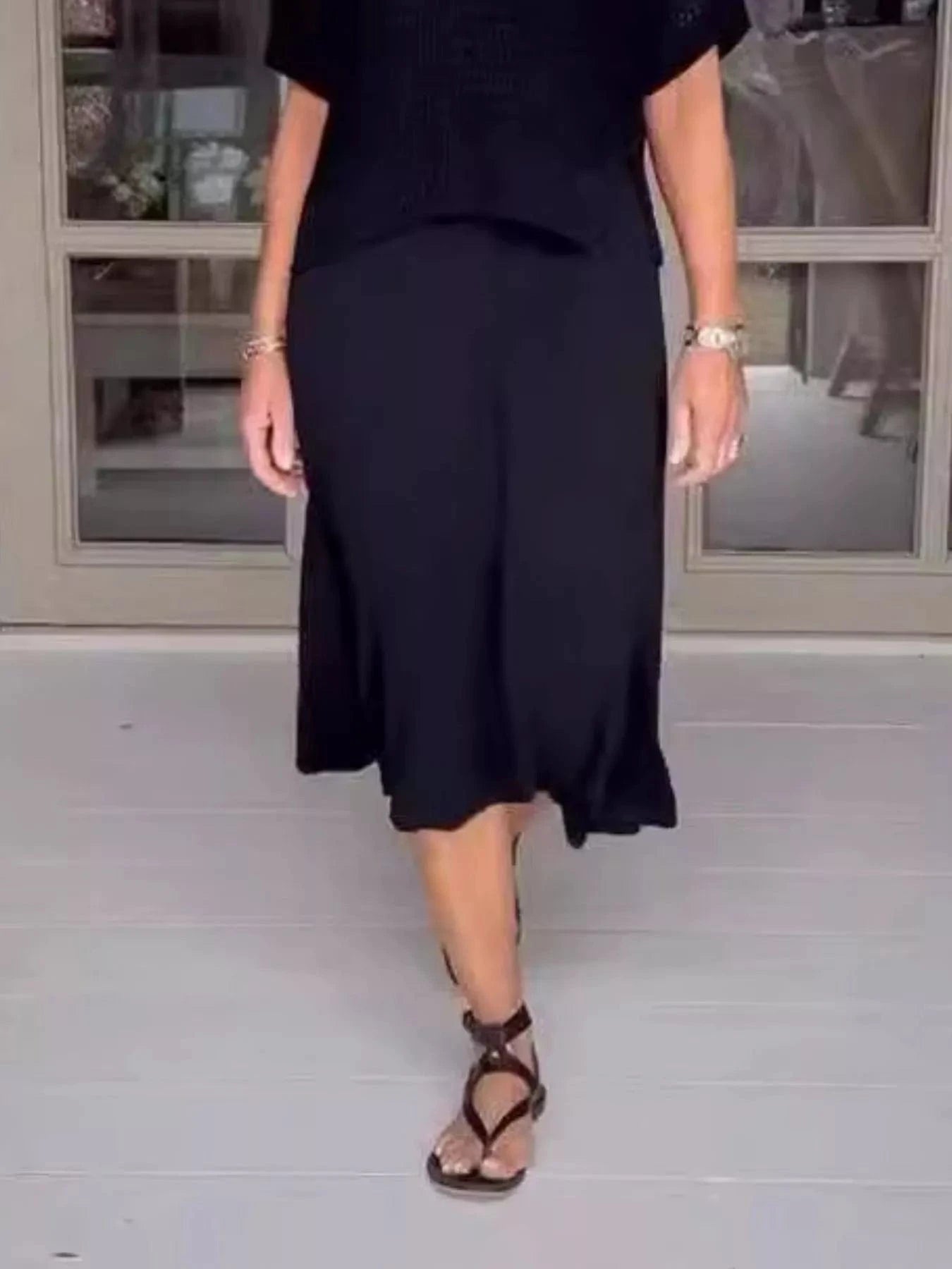 Full Size Openwork Knit Cover Up and Dress Set Plus Size Two-Piece sets