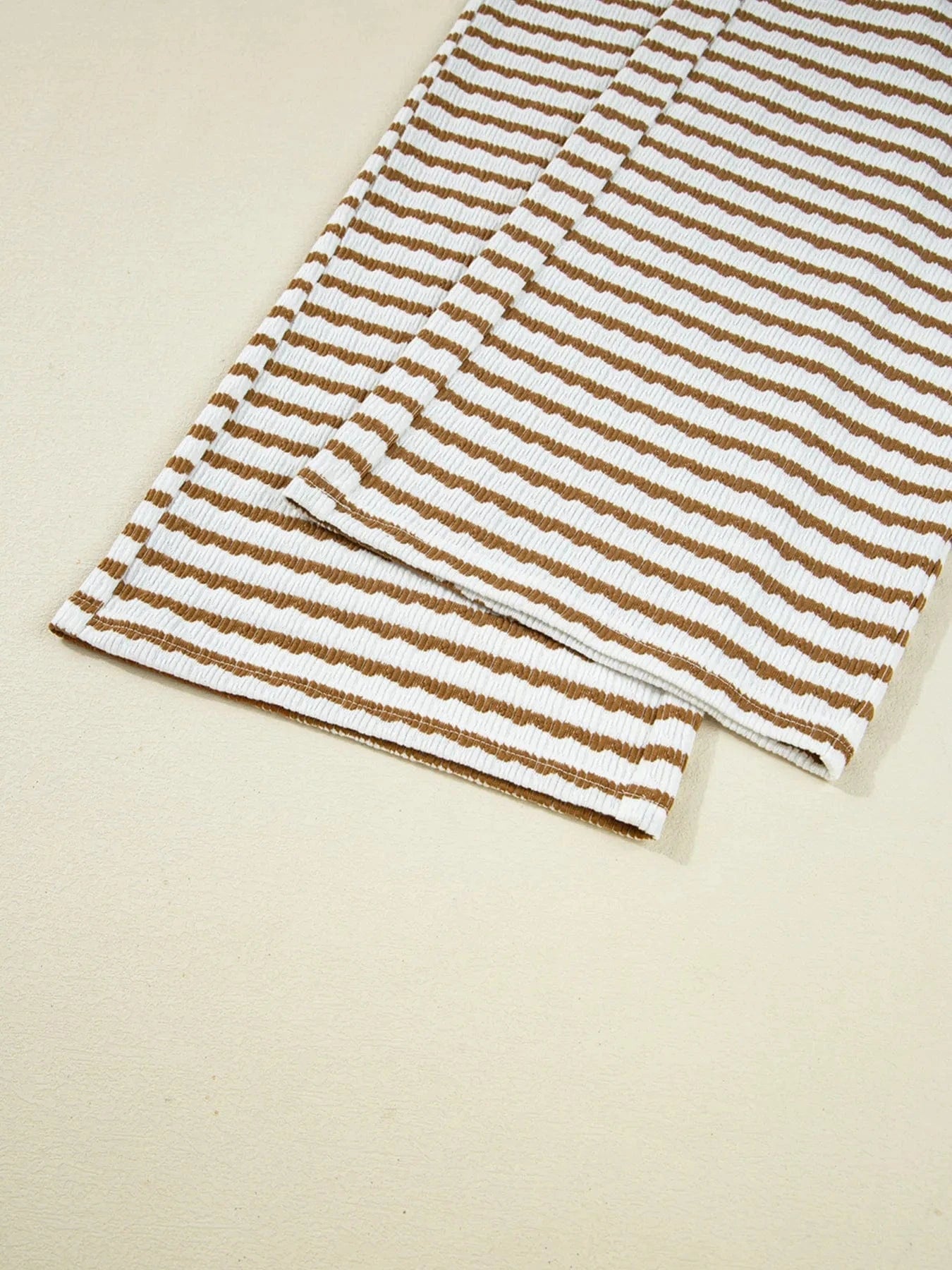 Stripe Collared Top and Drawstring Pant Set Two-Piece sets
