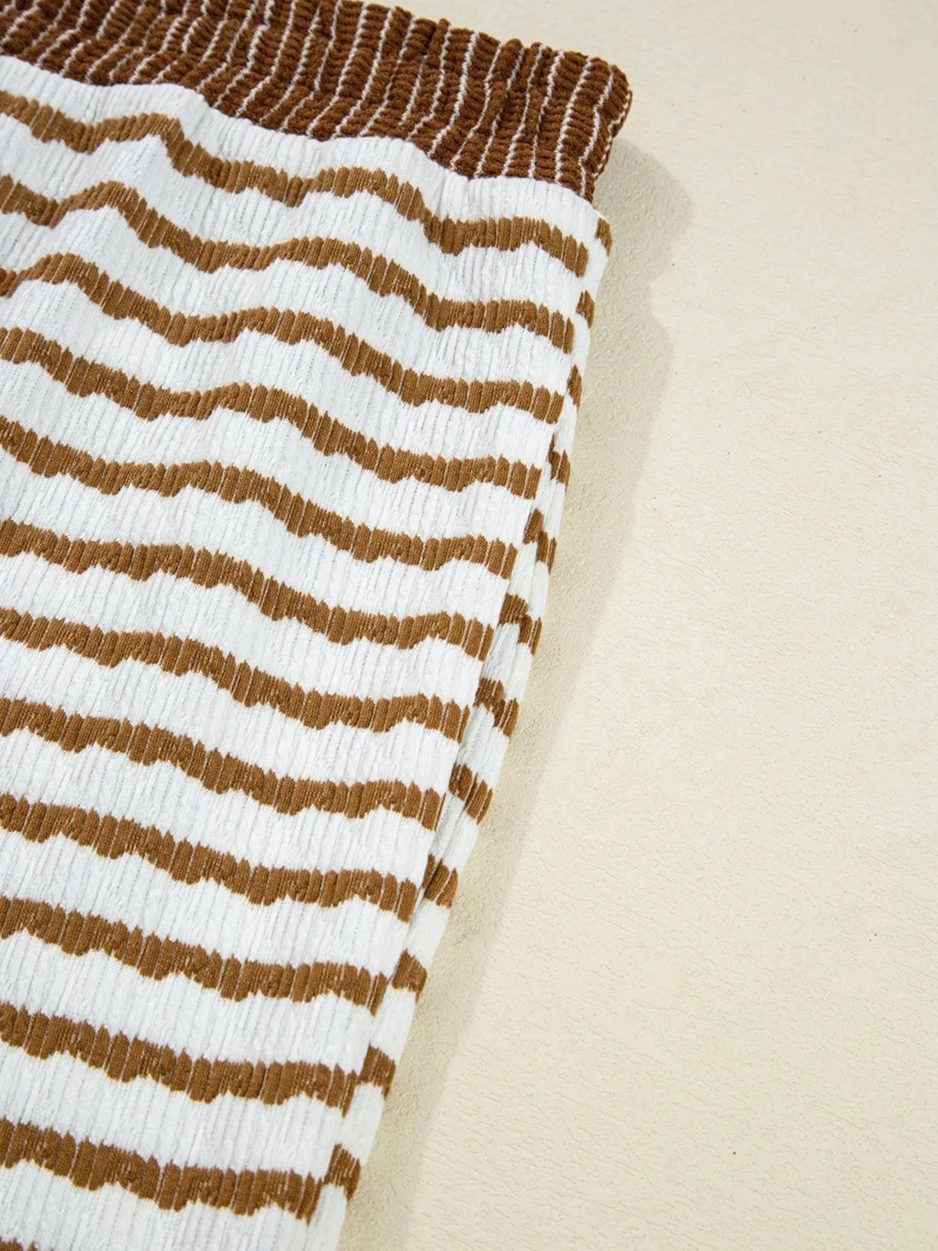 Stripe Collared Top and Drawstring Pant Set Two-Piece sets