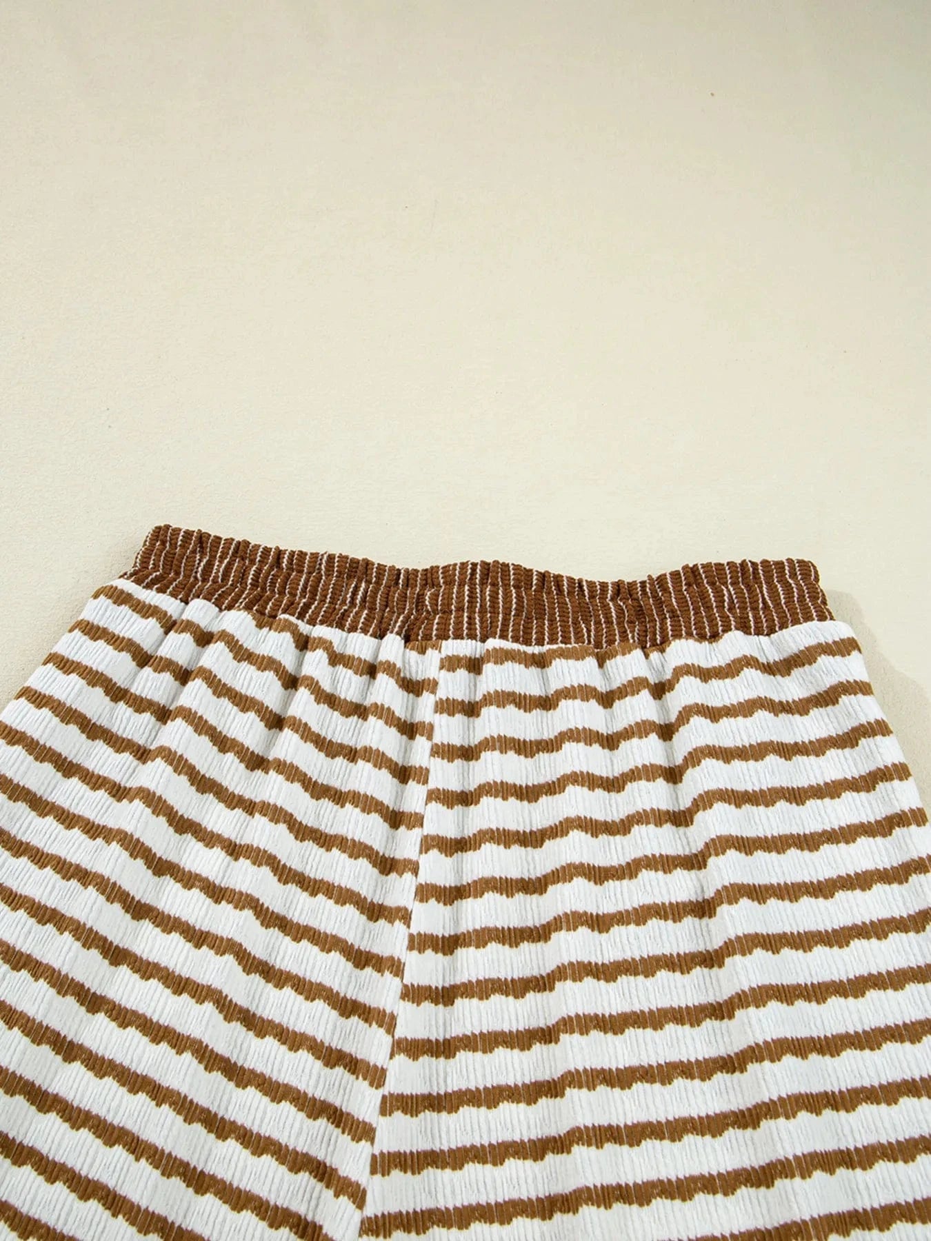 Stripe Collared Top and Drawstring Pant Set Two-Piece sets