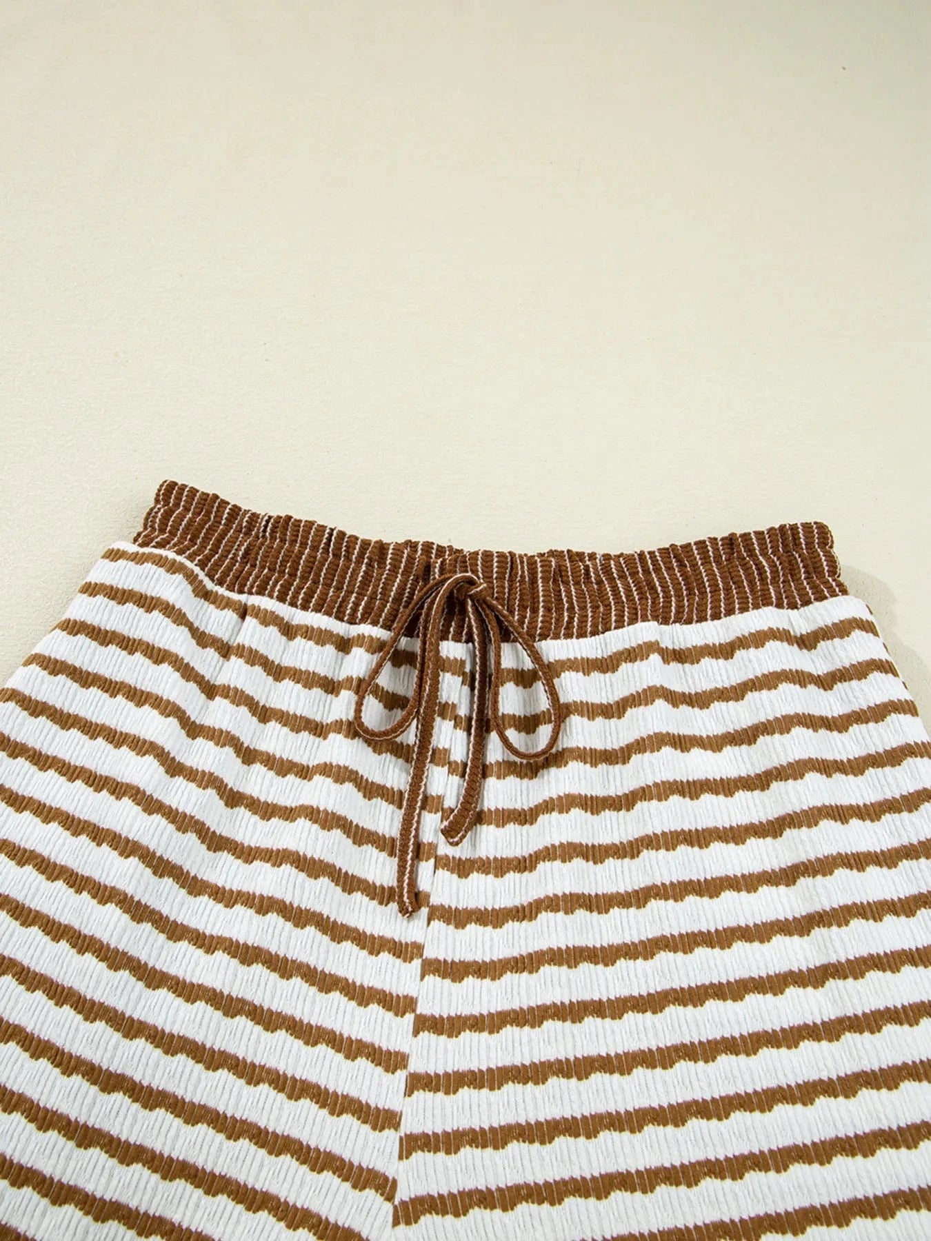 Stripe Collared Top and Drawstring Pant Set Two-Piece sets