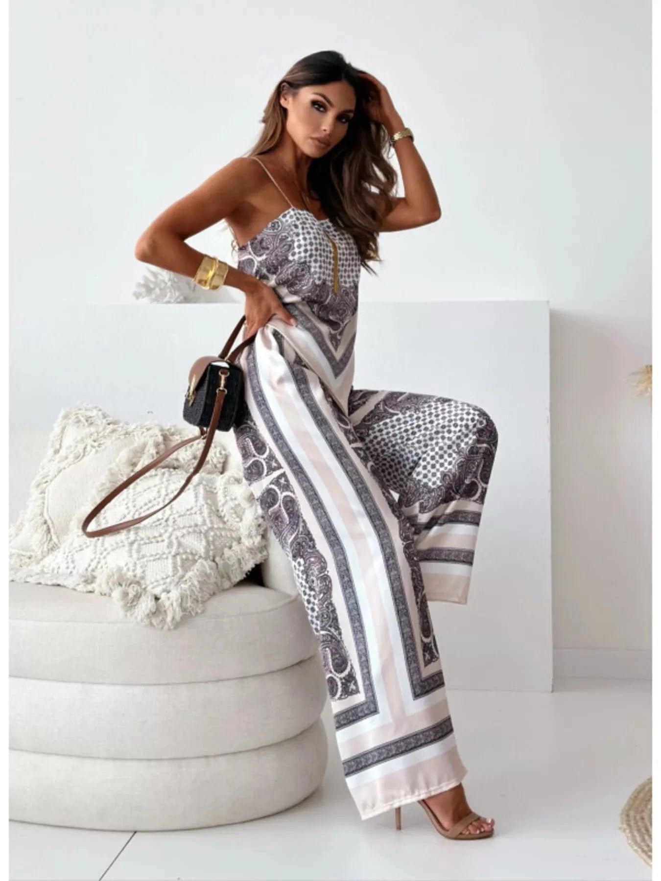 Tie Back Printed Cami and Pants Set Two-Piece sets