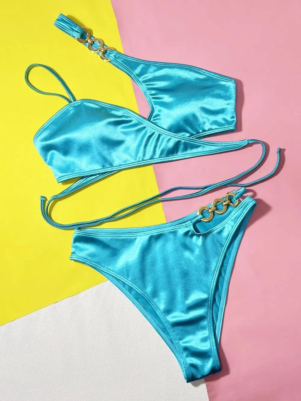 Chain Detail Crisscross Bikini Set Various Bikini