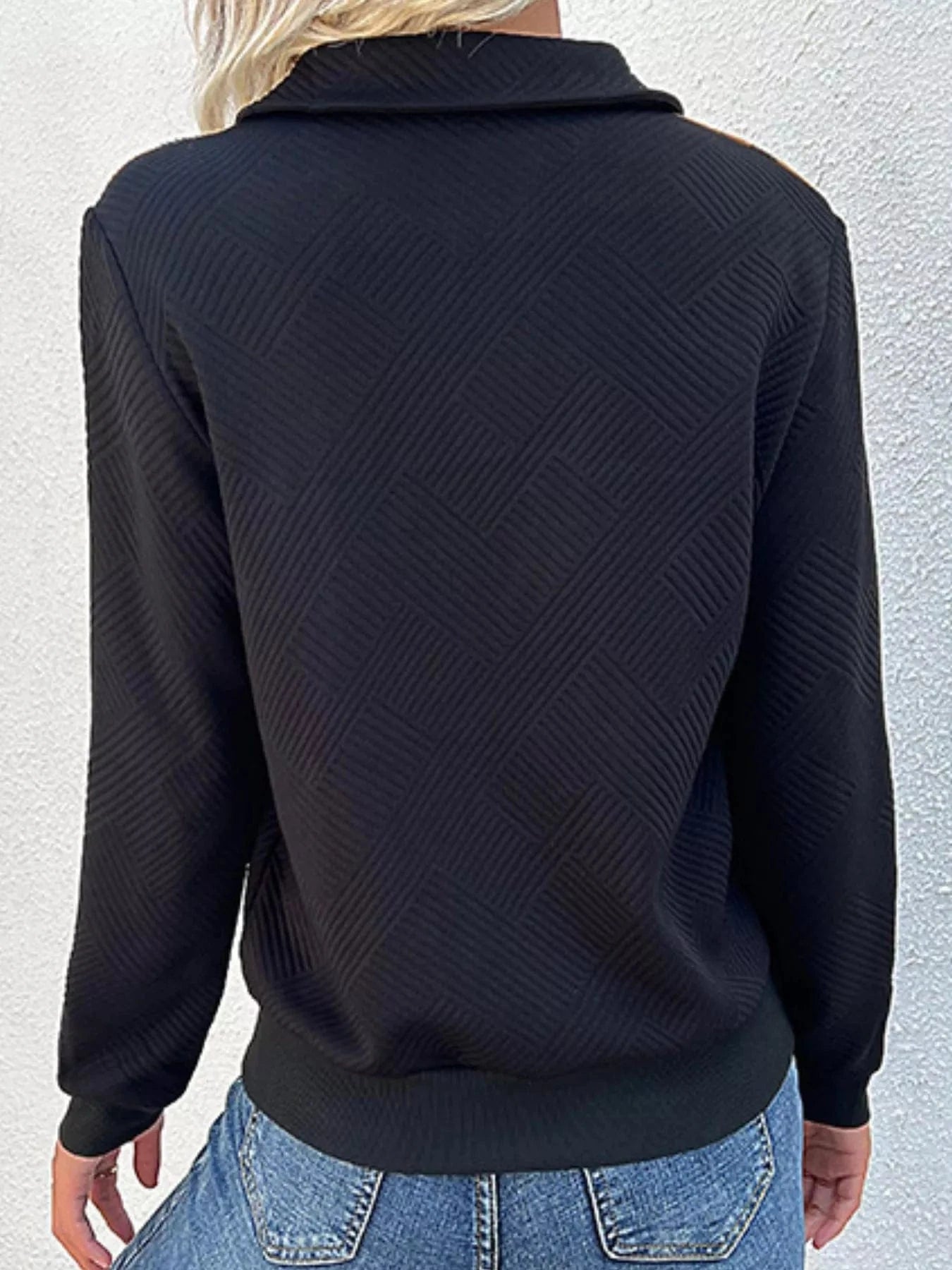 Women tops Color Block Texture Long Sleeve Sweatshirt Color Block Texture Long Sleeve Sweatshirt