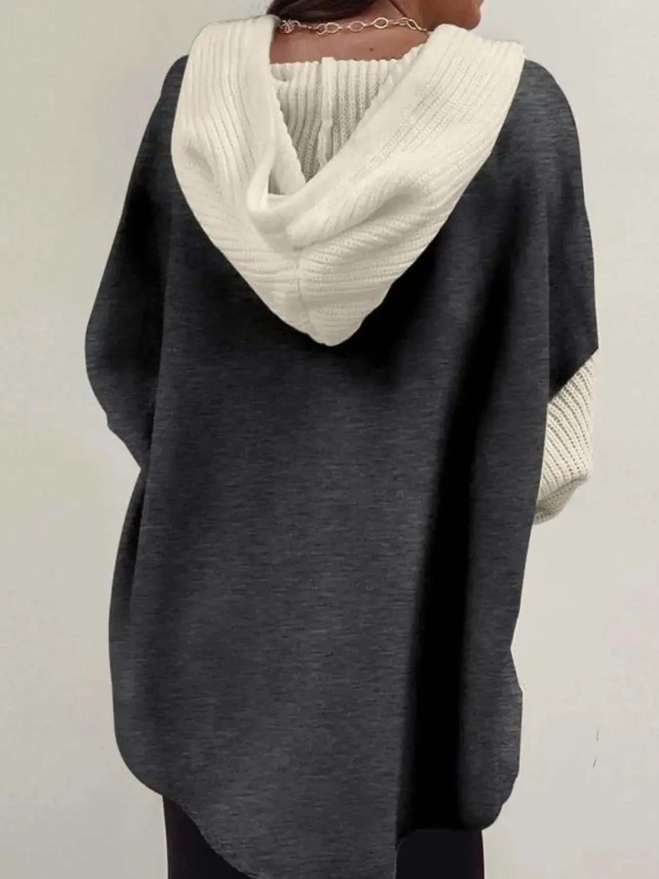 Women tops Drawstring Button Front Hoodie Drawstring Button Front Hoodie