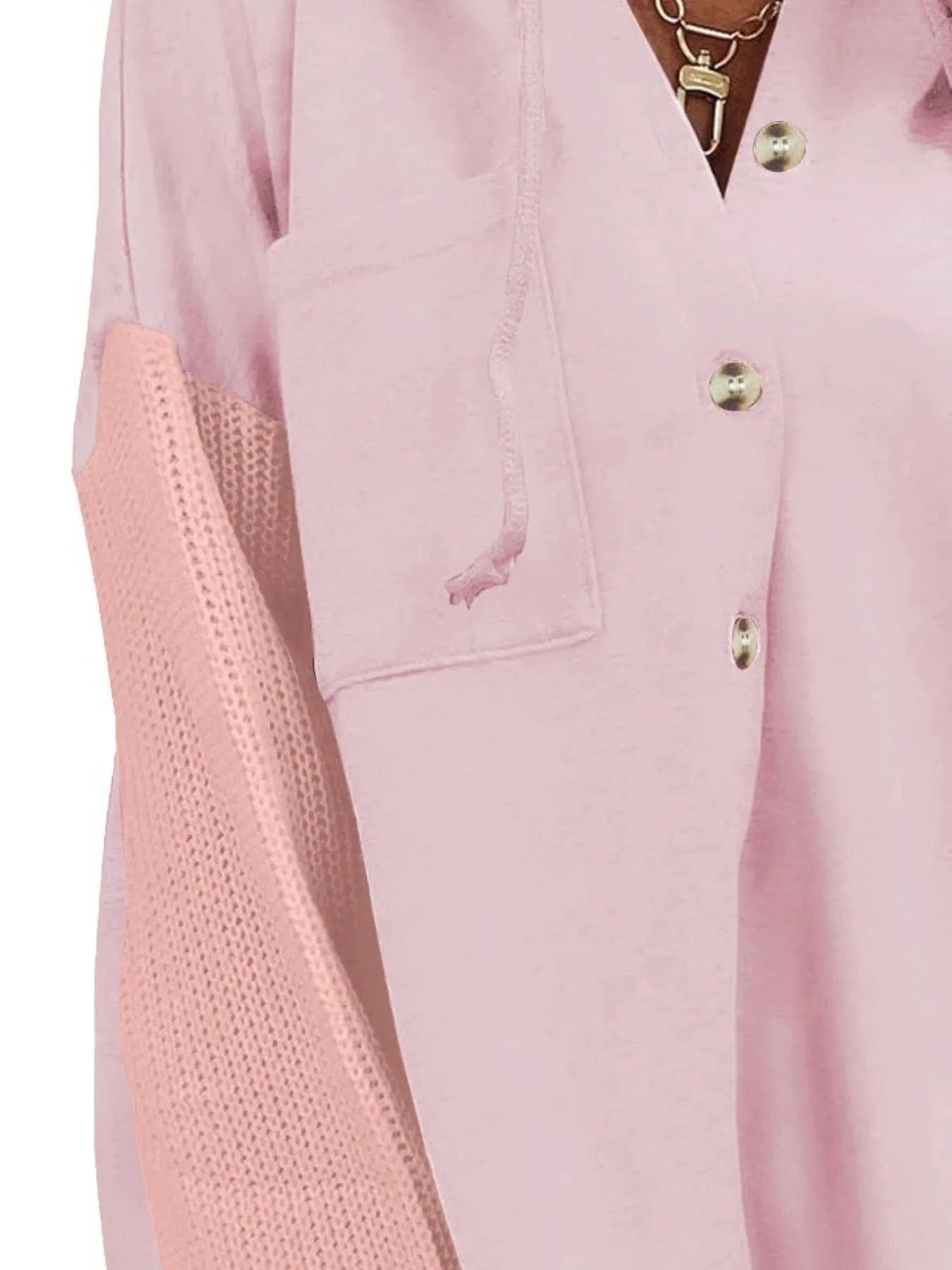 Women tops Drawstring Button Front Hoodie Drawstring Button Front Hoodie