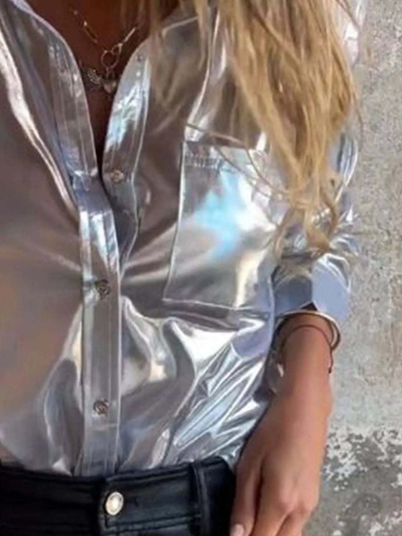 Women tops Full Size Button-Down Long Sleeve Shirt Plus Size Full Size Button-Down Long Sleeve Shirt Plus Size