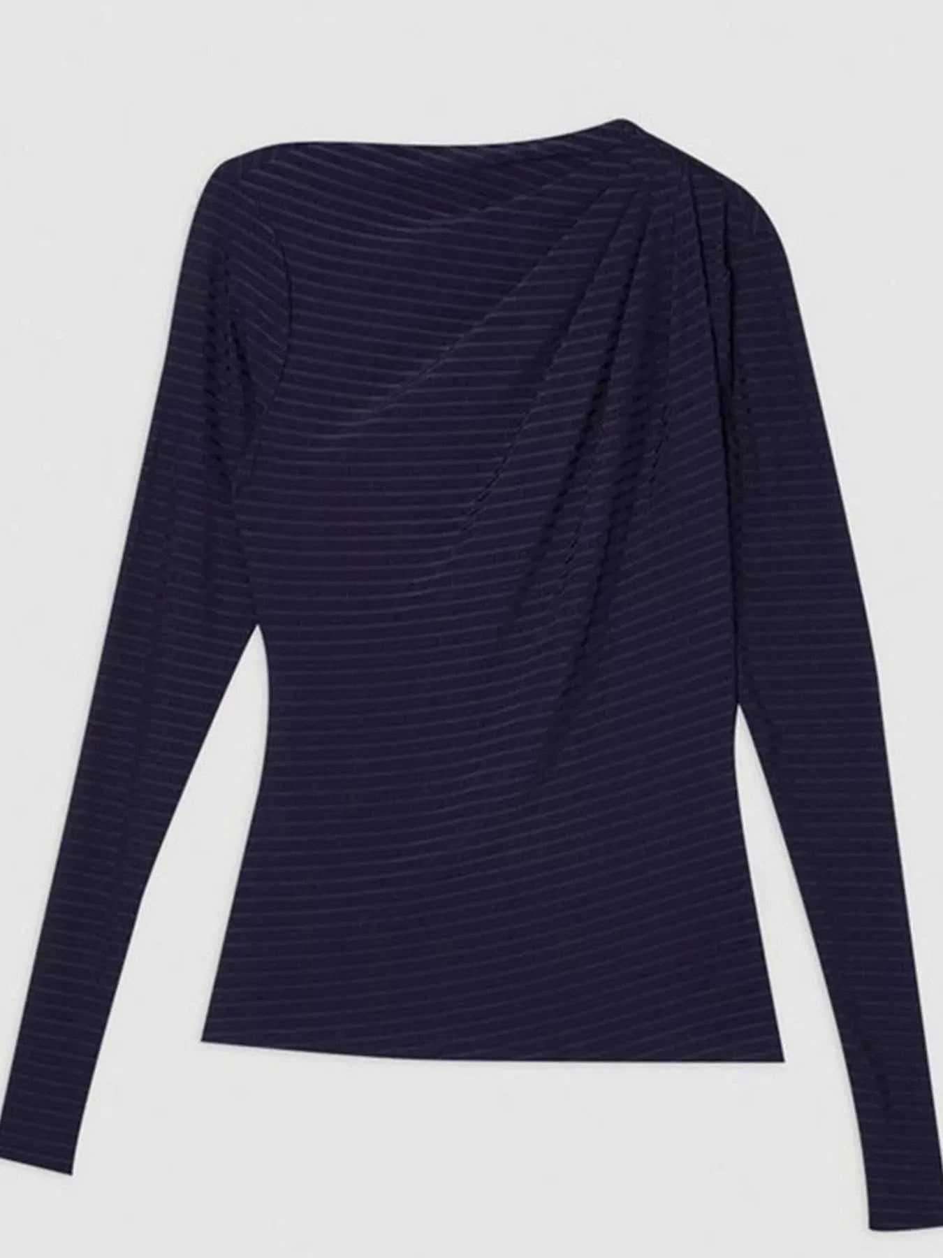 Women tops Ruched Striped Long Sleeve Top Ruched Striped Long Sleeve Top