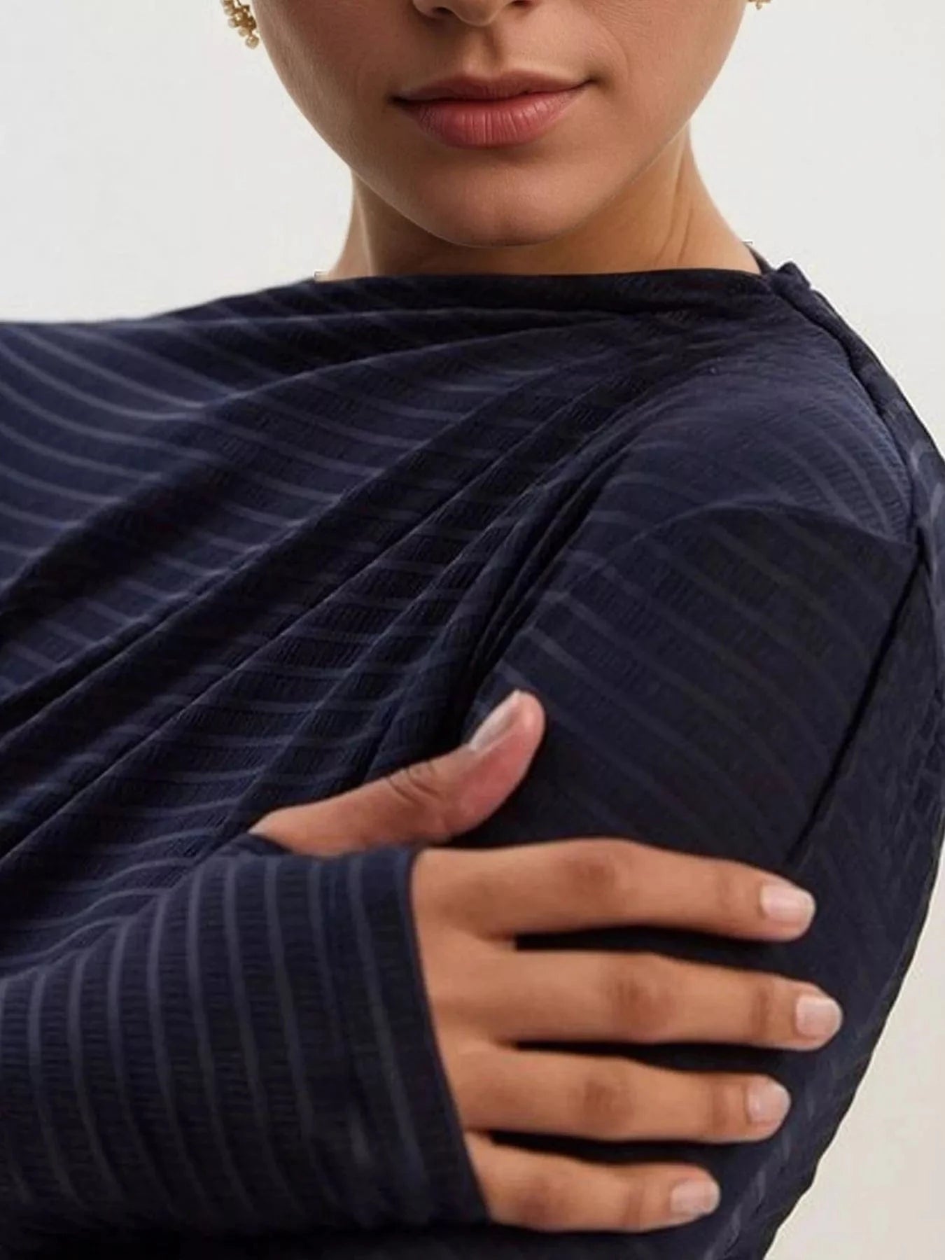 Women tops Ruched Striped Long Sleeve Top Ruched Striped Long Sleeve Top