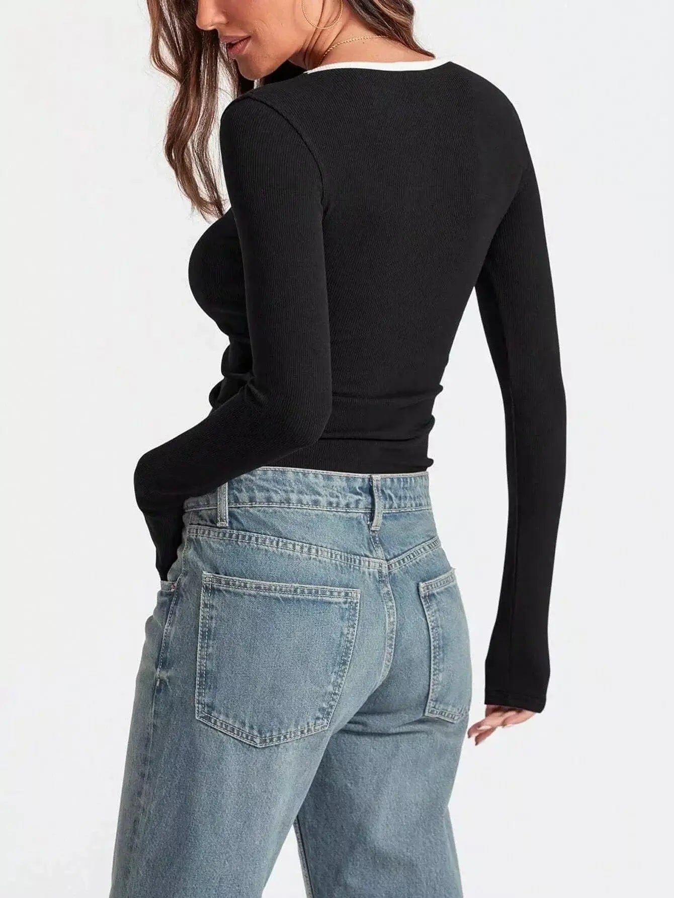 Women tops Scoop Neck Long Sleeve T-Shirt Scoop Neck Long Sleeve T-Shirt